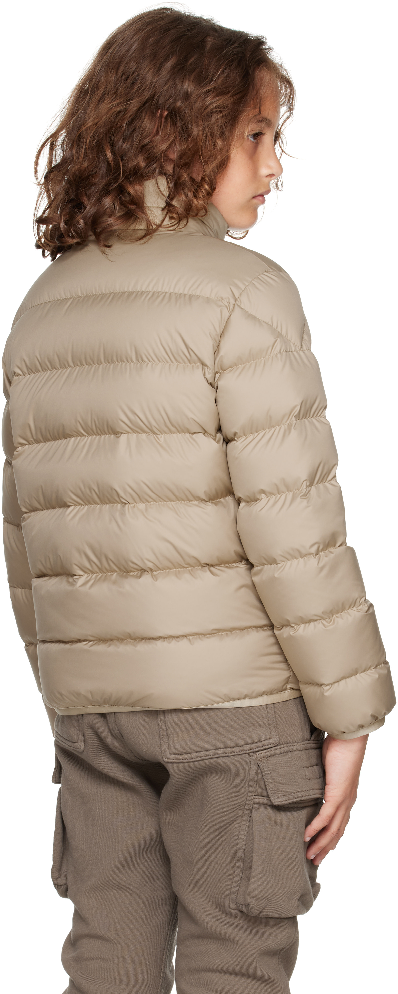 Moncler Enfant - 빅 키즈 베이지 바잔 다운 재킷