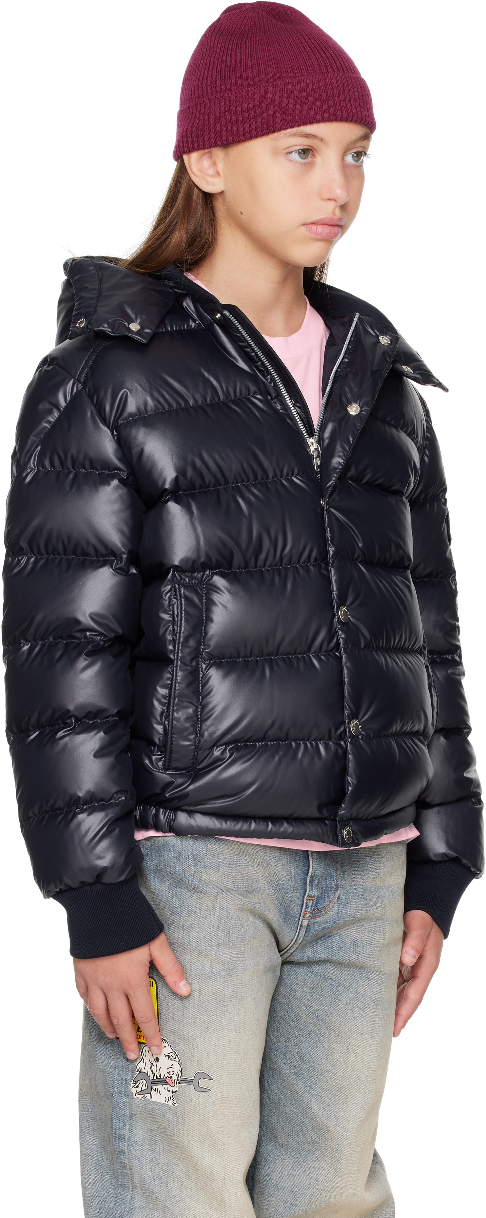 Moncler Enfant - 빅 키즈 네이비 마나엠 다운 재킷