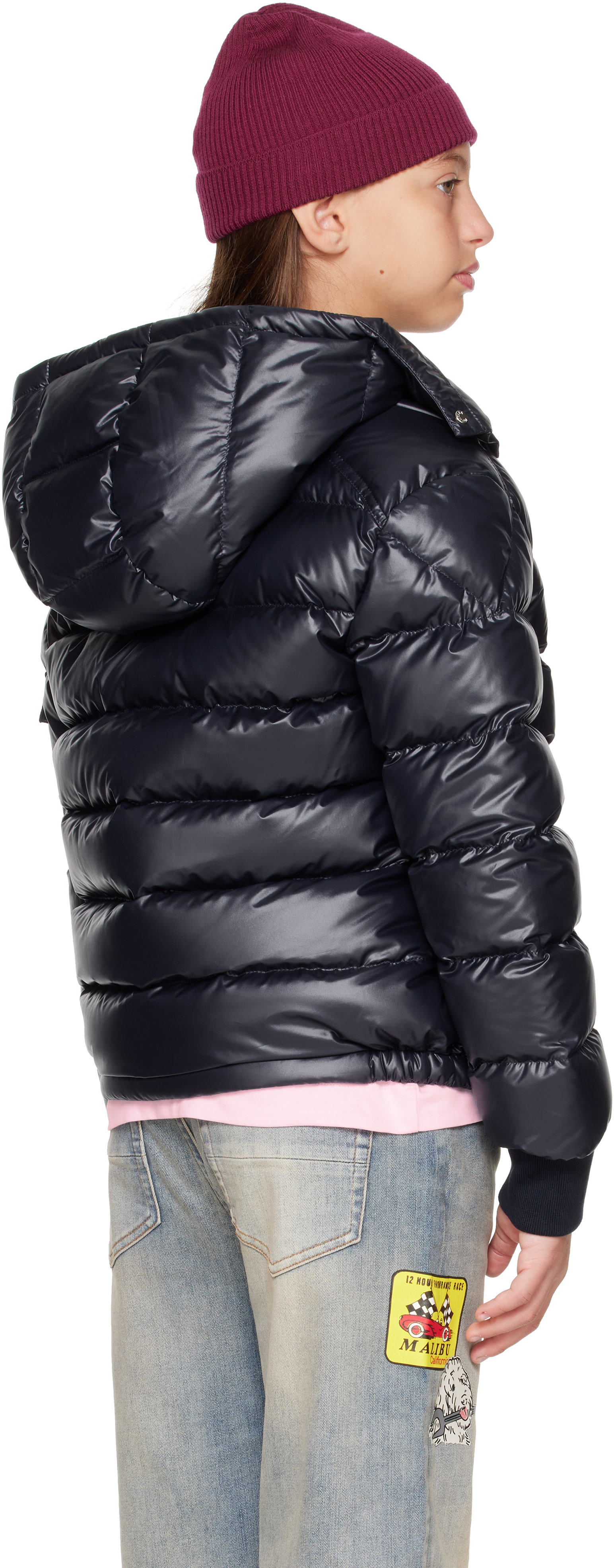 Moncler Enfant - 빅 키즈 네이비 마나엠 다운 재킷