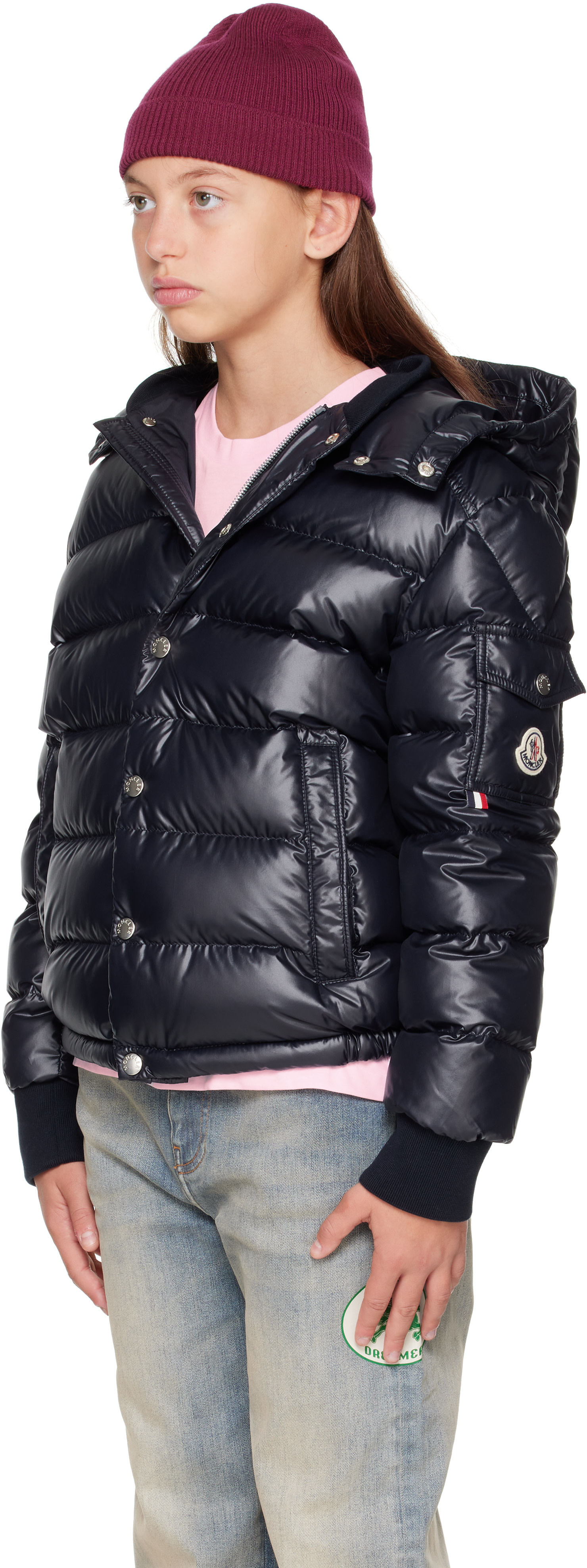 Moncler Enfant - 빅 키즈 네이비 마나엠 다운 재킷
