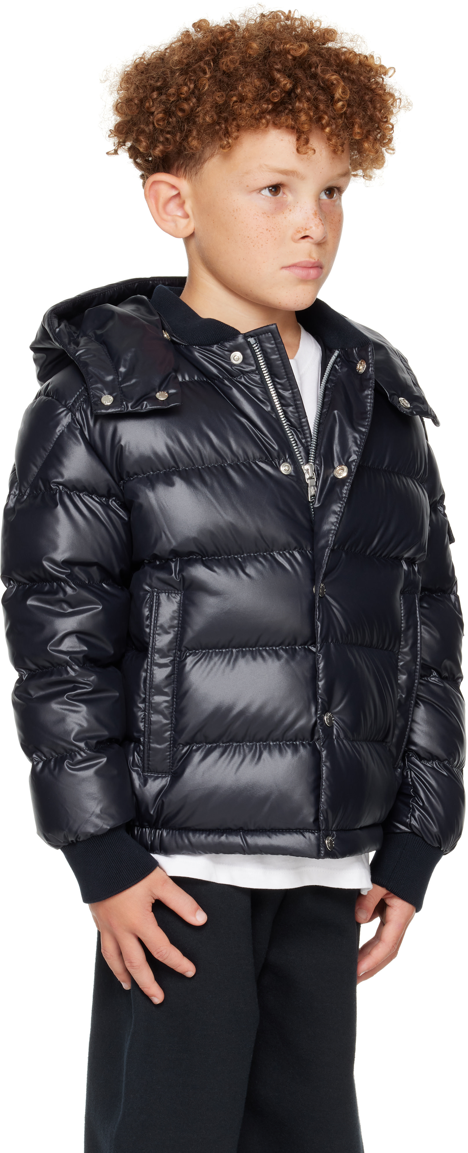 Moncler Enfant - Big Kids Navy Manaem Hooded Down Jacket