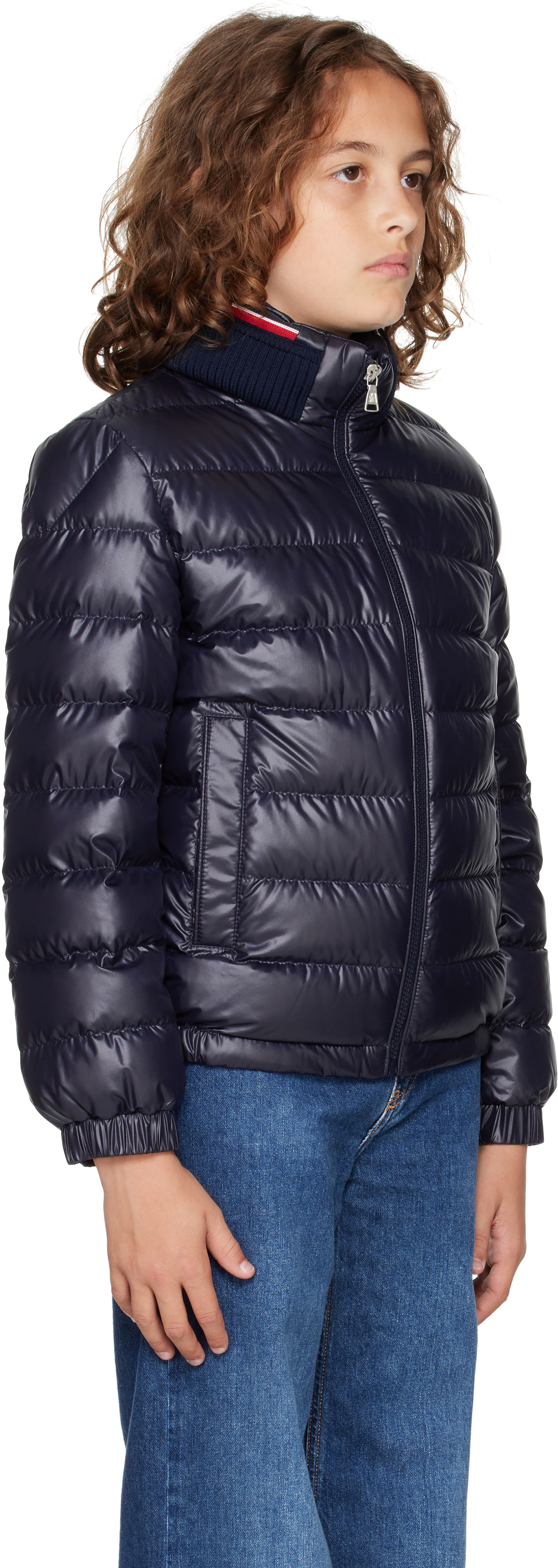 Moncler Enfant: Big Kids Navy Brendann Down Jacket | SSENSE