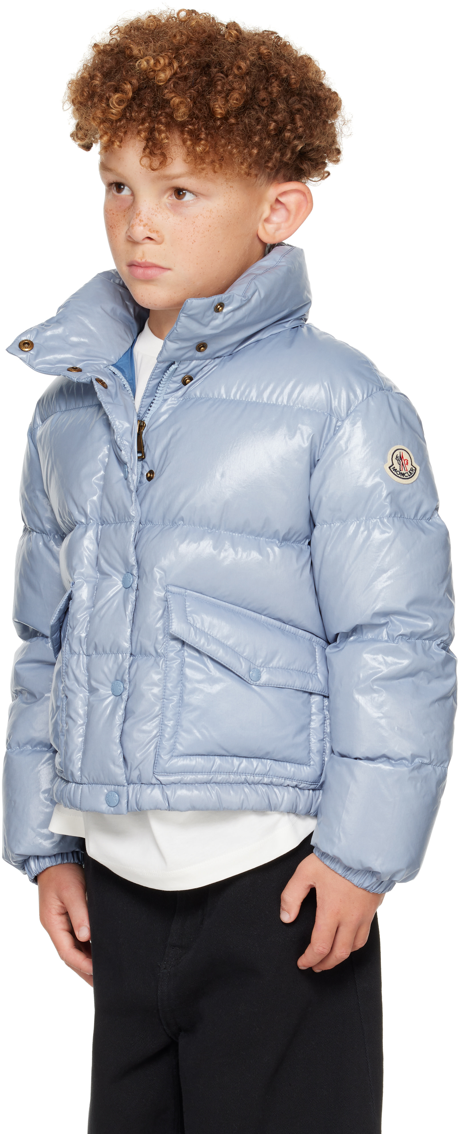 Moncler Enfant: Big Kids Blue Puivert Down Jacket | SSENSE
