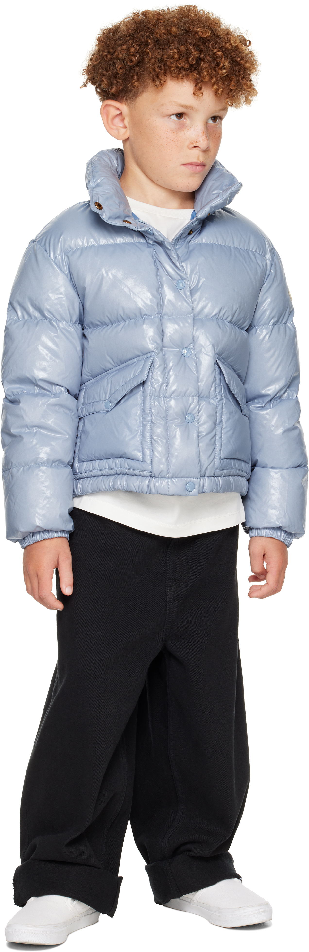 Moncler Enfant: Big Kids Blue Puivert Down Jacket | SSENSE