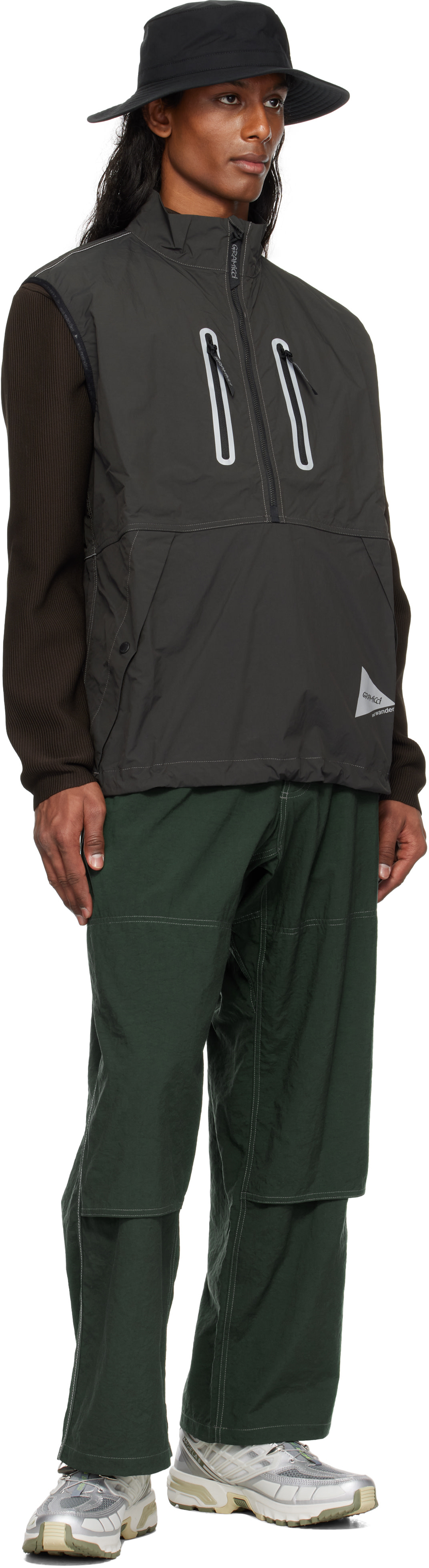 and wander: グリーン Gramicciエディション Nylon Double Knee