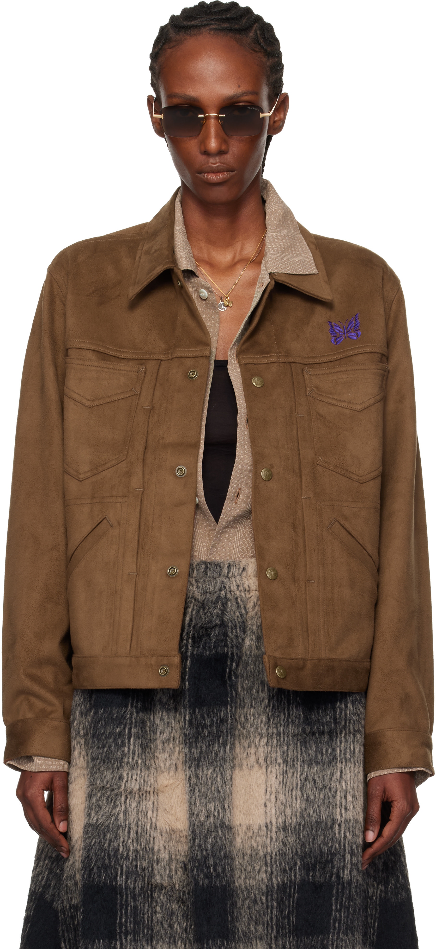 NEEDLES - Blouson Penny Jean brun