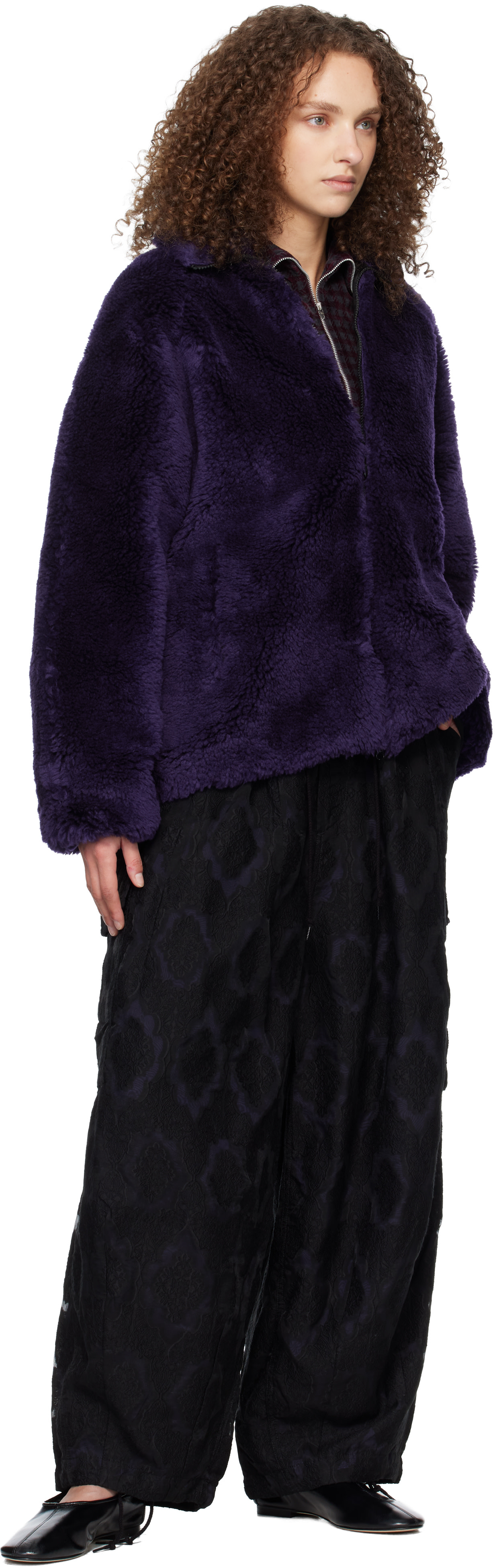 NEEDLES - Blouson mauve en molleton