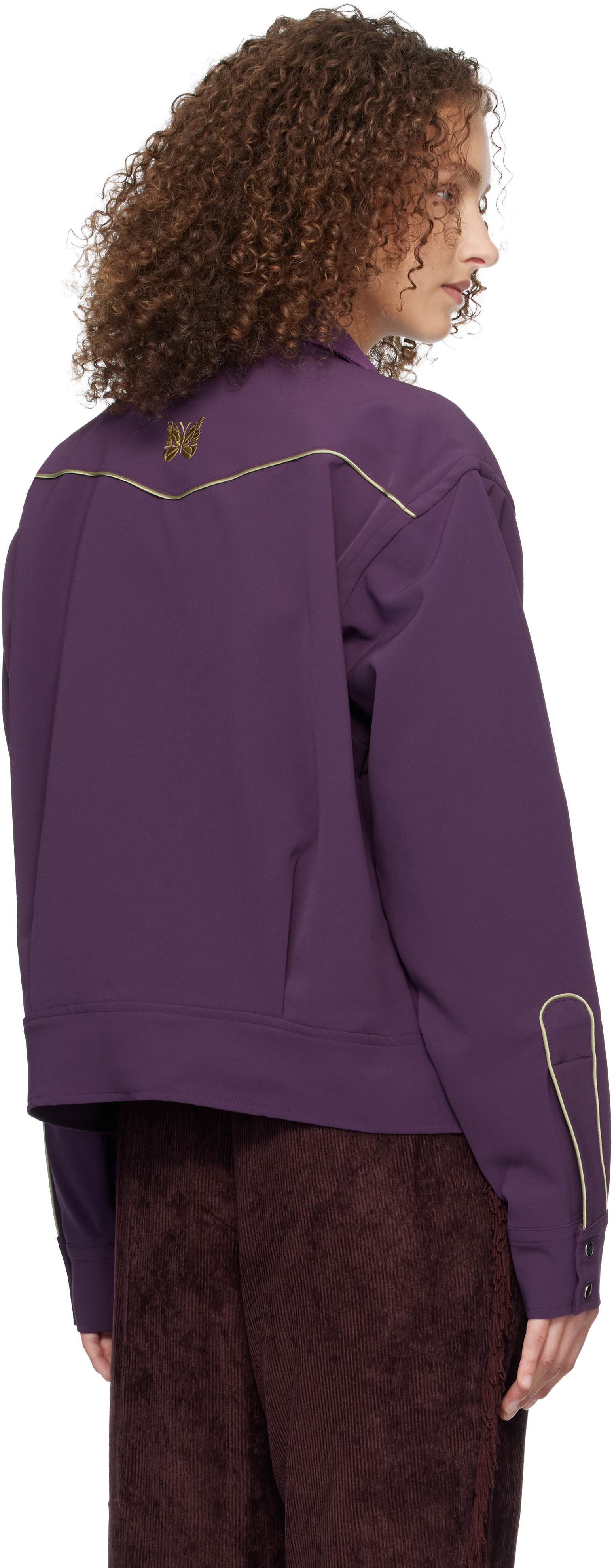 NEEDLES: Purple Piping Cowboy Jacket | SSENSE