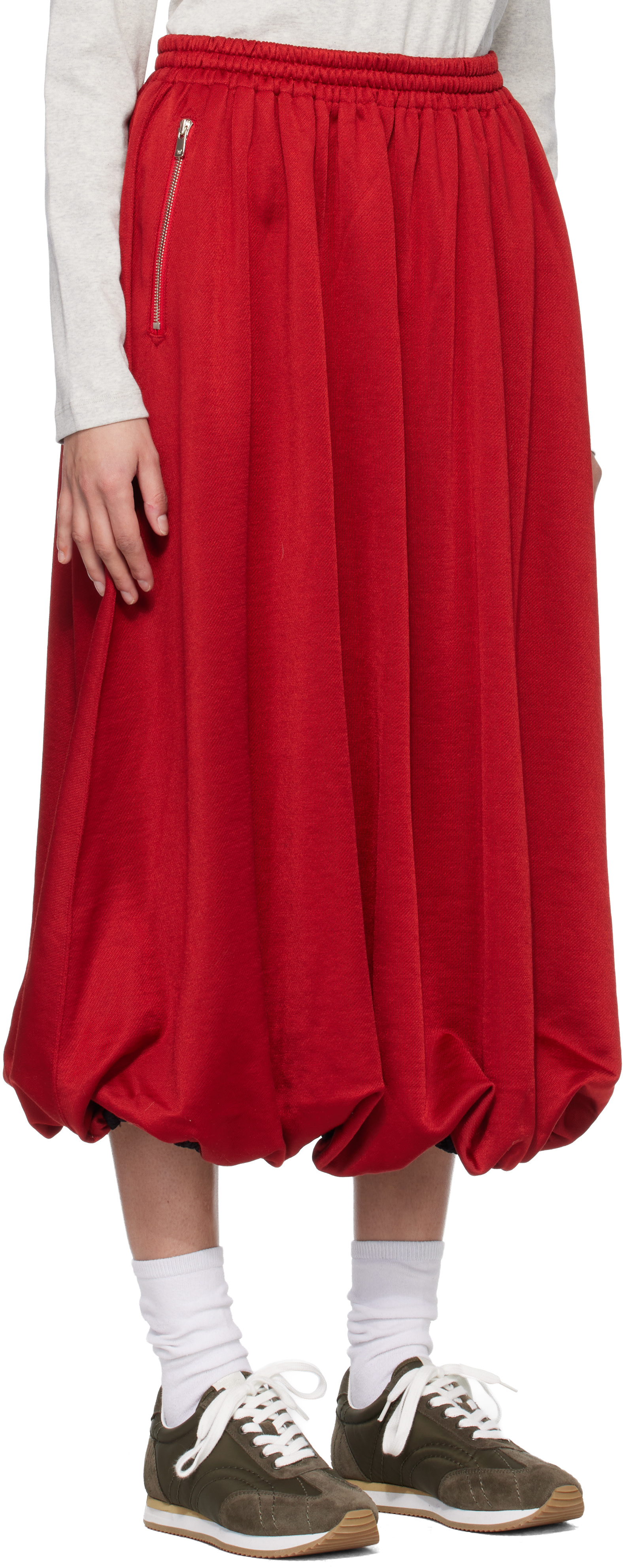 NEEDLES: Red Balloon Track Midi Skirt | SSENSE