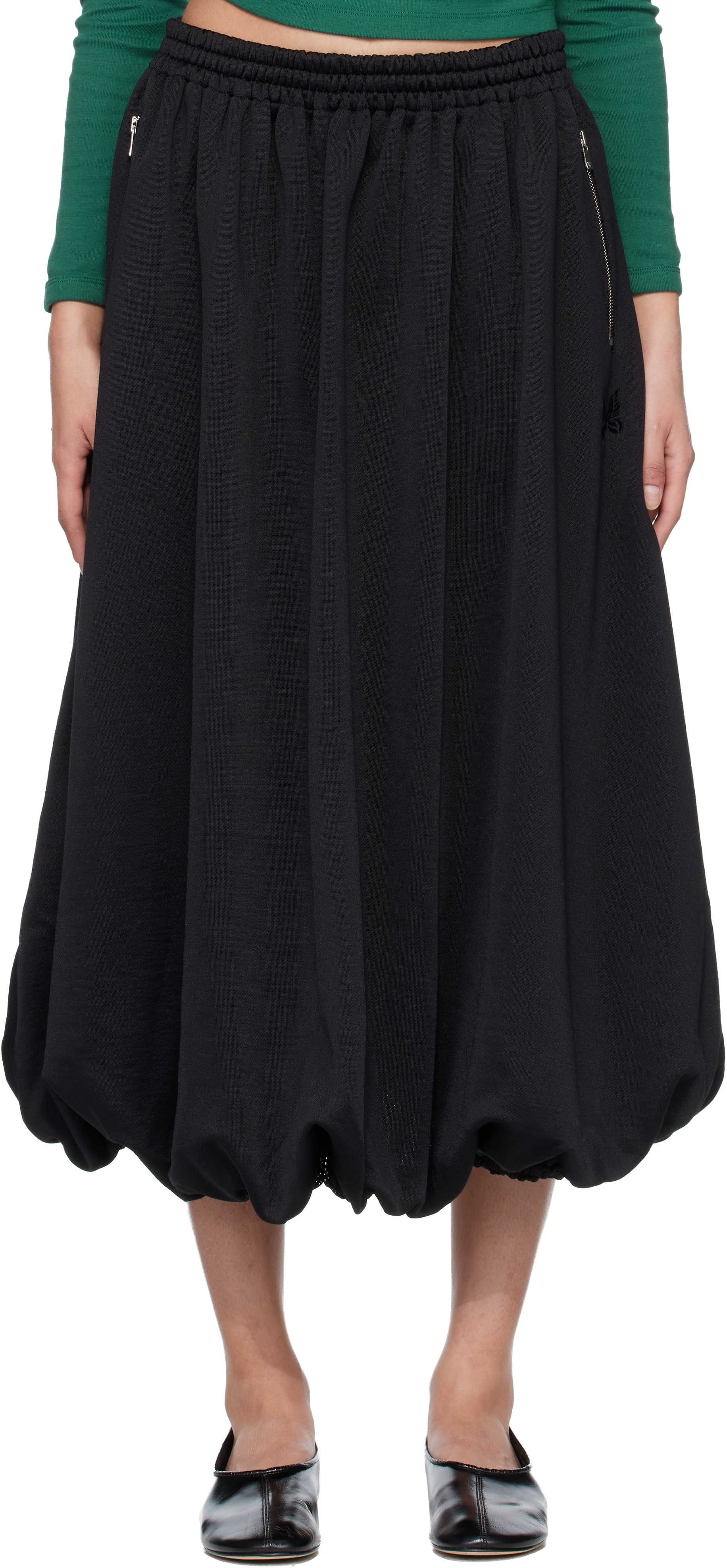 NEEDLES: Black Balloon Track Midi Skirt | SSENSE Argentina