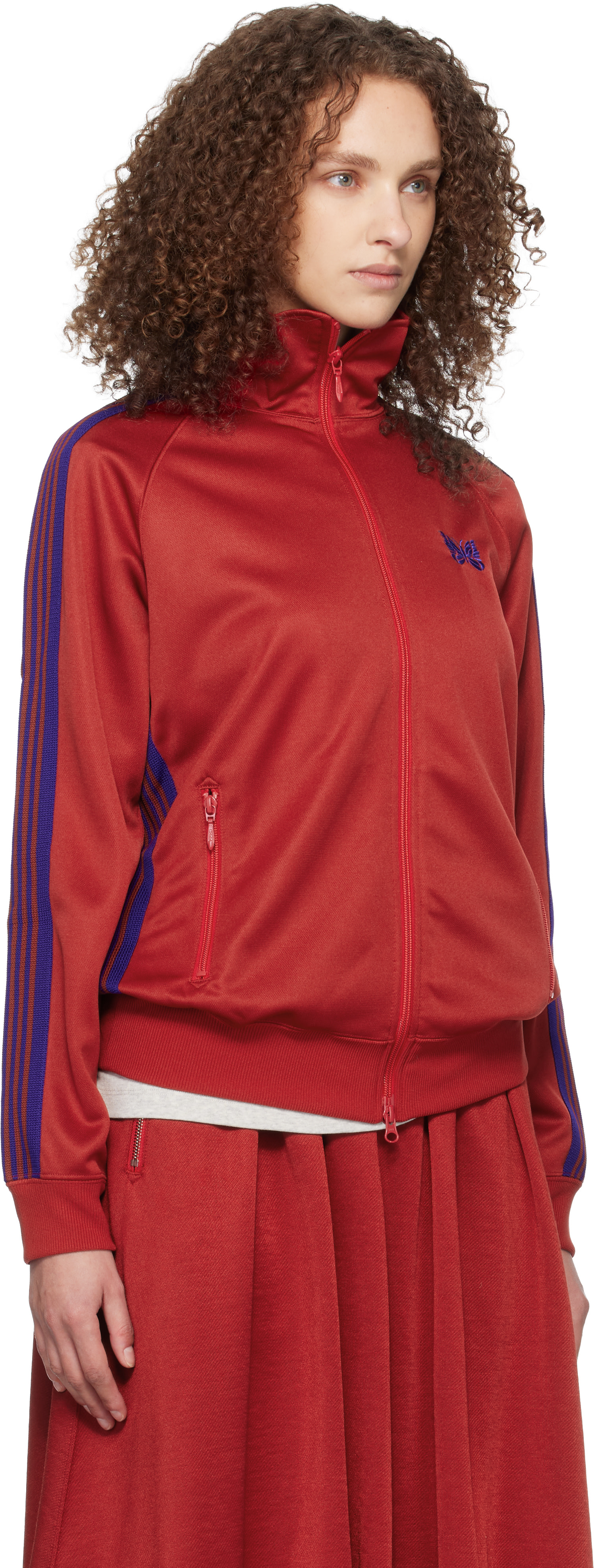 NEEDLES: Red Poly Smooth Track Jacket | SSENSE