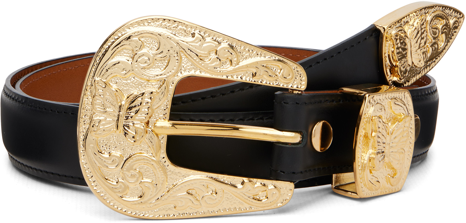 Needles ニードルスWestern Tip Belt ベルト NEEDLES: Black Papillon Western Tip Belt | SSENSE