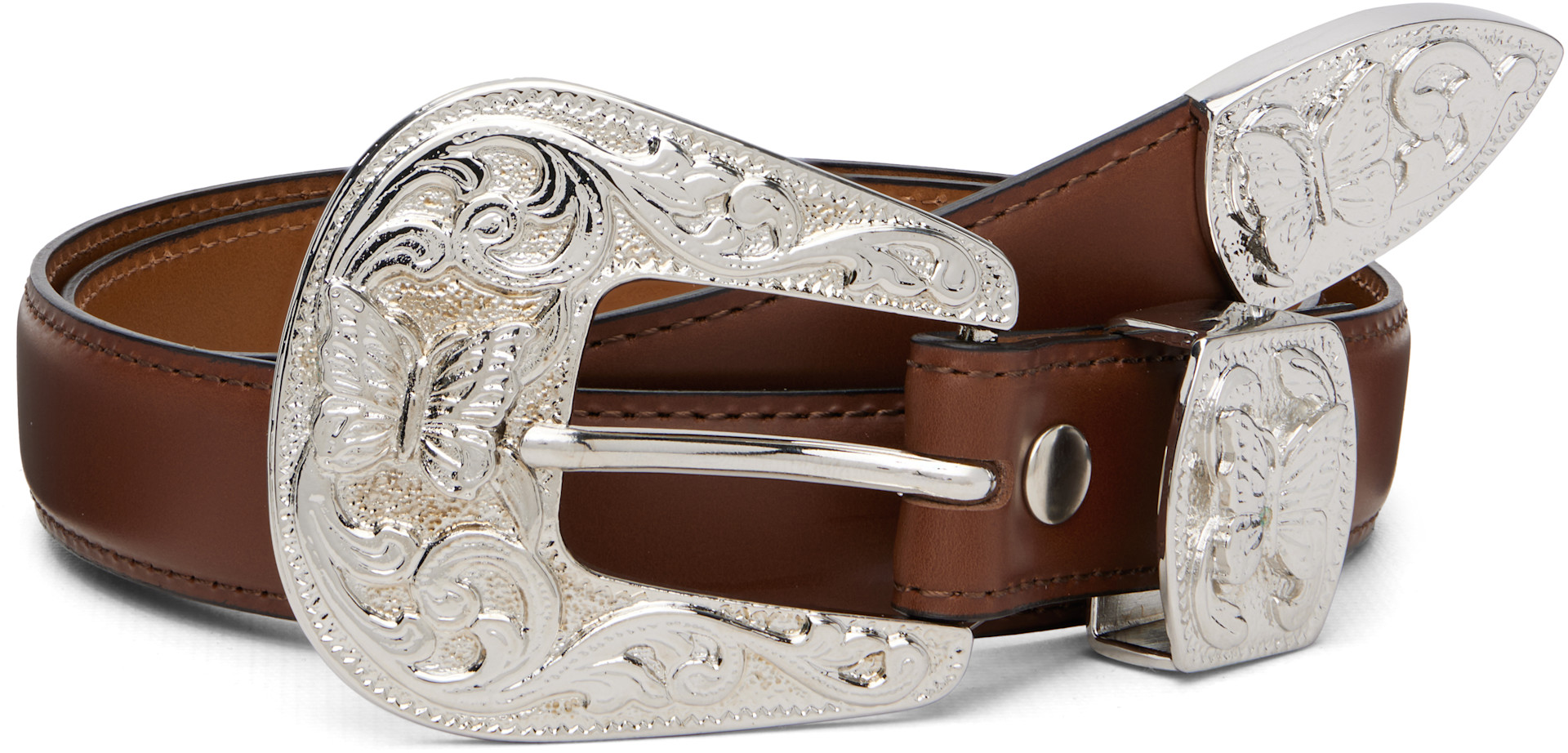 Needles ニードルスWestern Tip Belt ベルト NEEDLES: タン Papillon Western Tip ベルト | SSENSE 日本