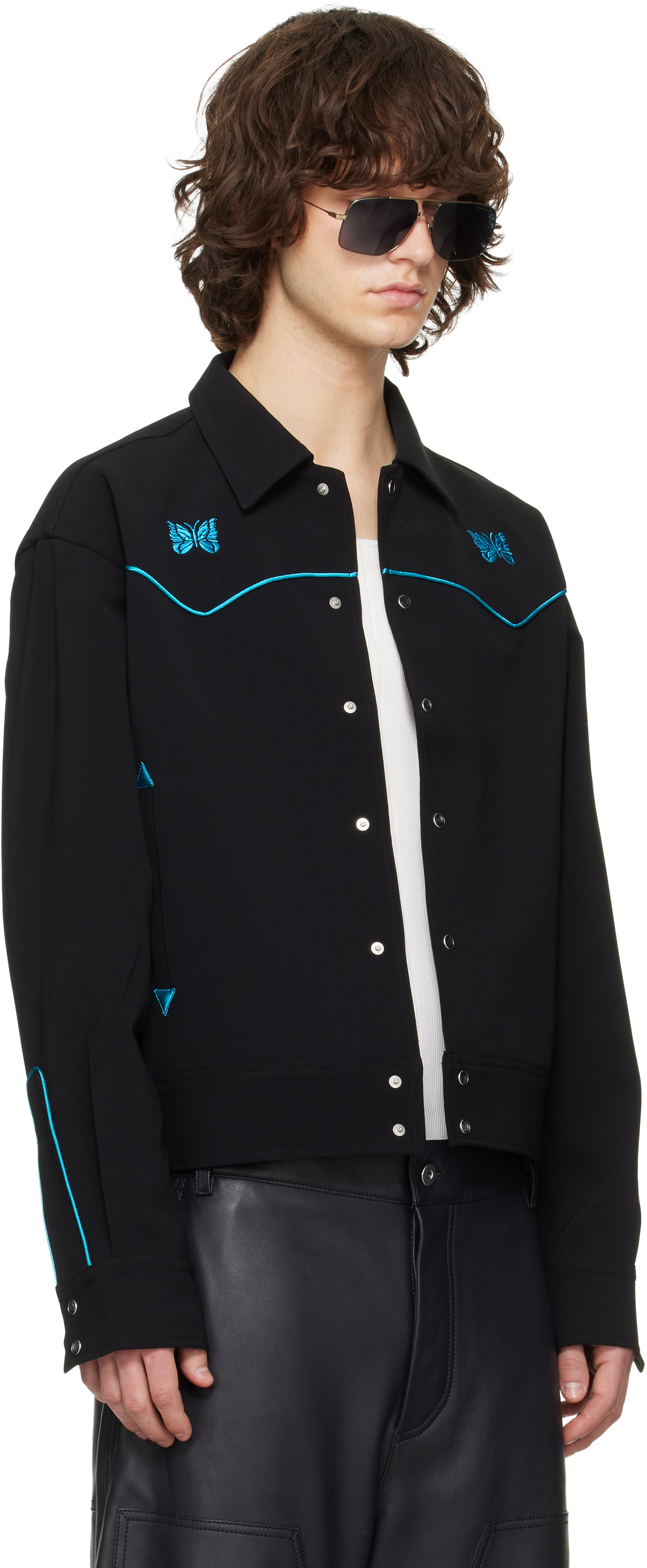 NEEDLES: Black Piping Cowboy Jacket | SSENSE Australia