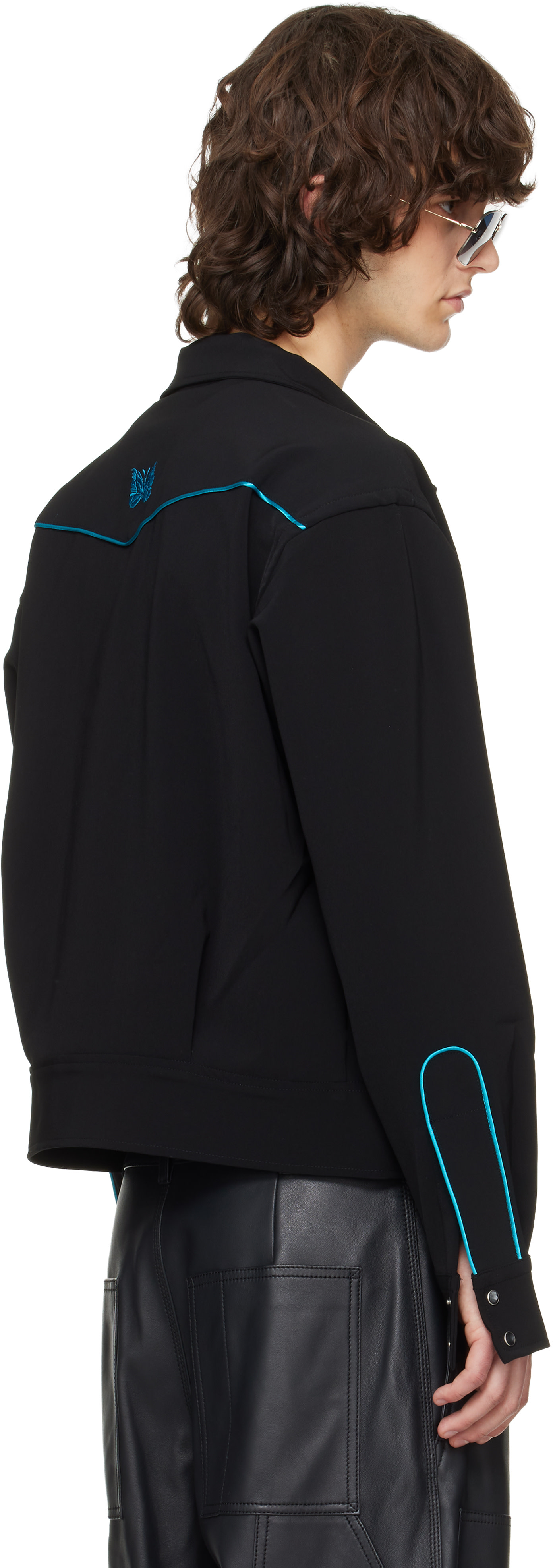 NEEDLES: Black Piping Cowboy Jacket | SSENSE Canada