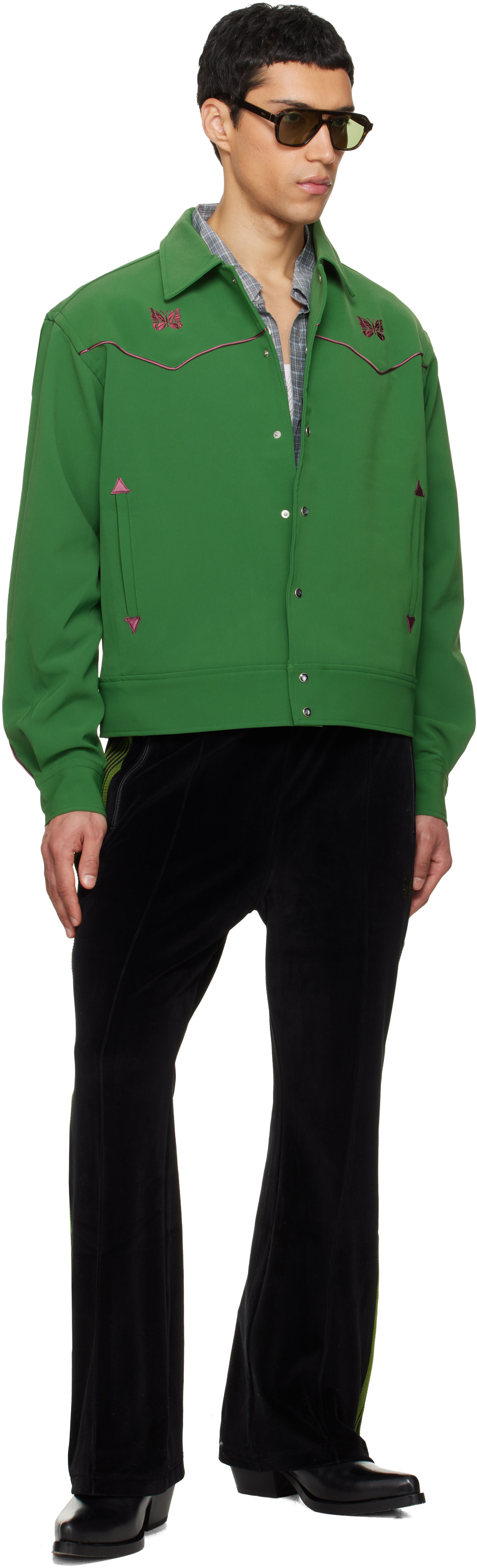 NEEDLES - Black Boot-Cut Track Pants