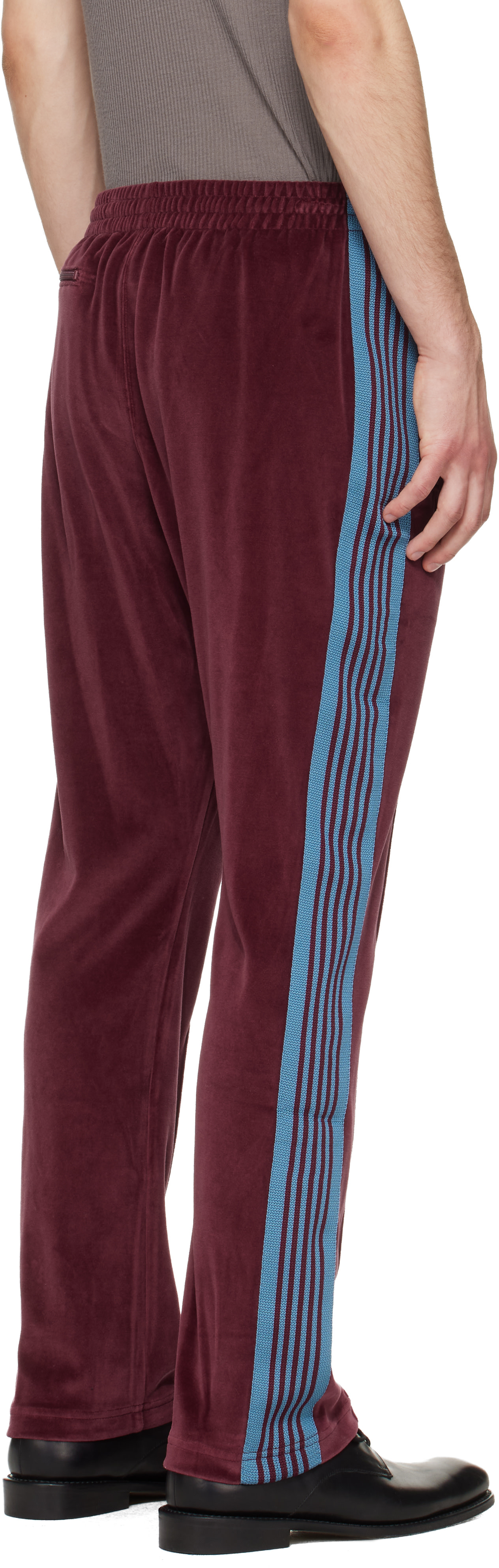 NEEDLES: Burgundy Narrow Track Pants | SSENSE