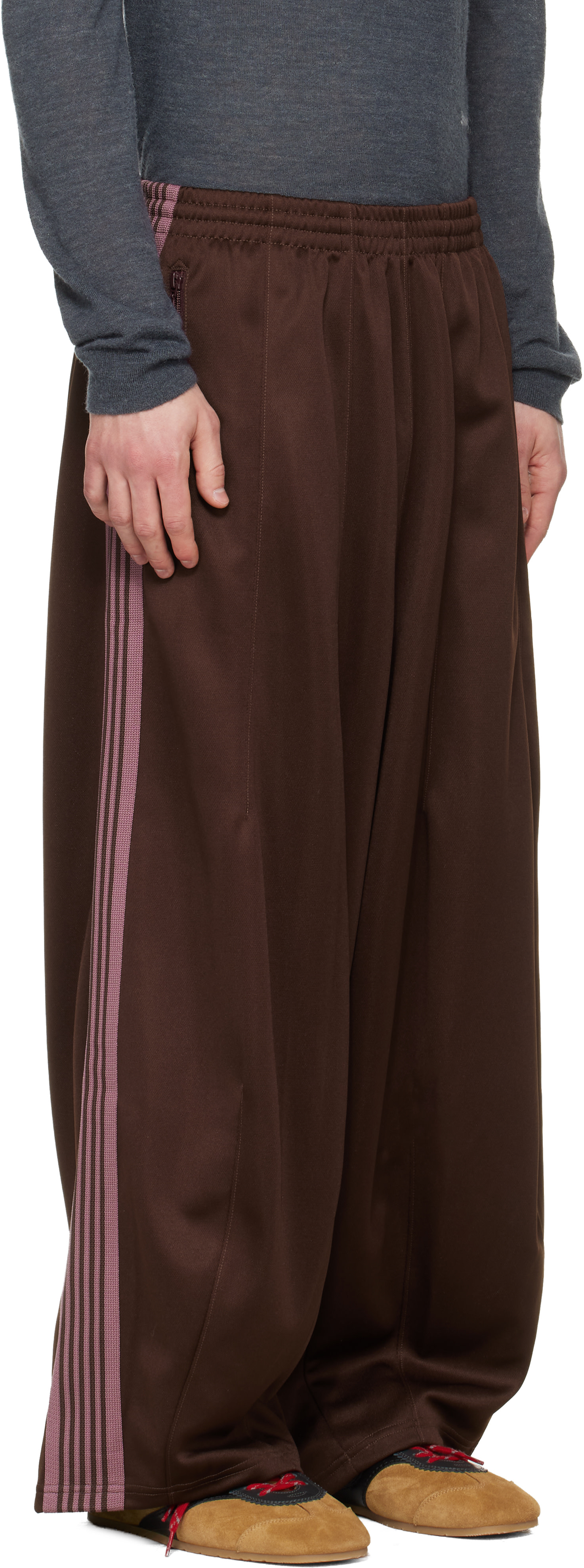 NEEDLES H.D. TRACK PANT ヒザデルパンツ ブラウン NEEDLES: Brown H.D. Track Pants | SSENSE