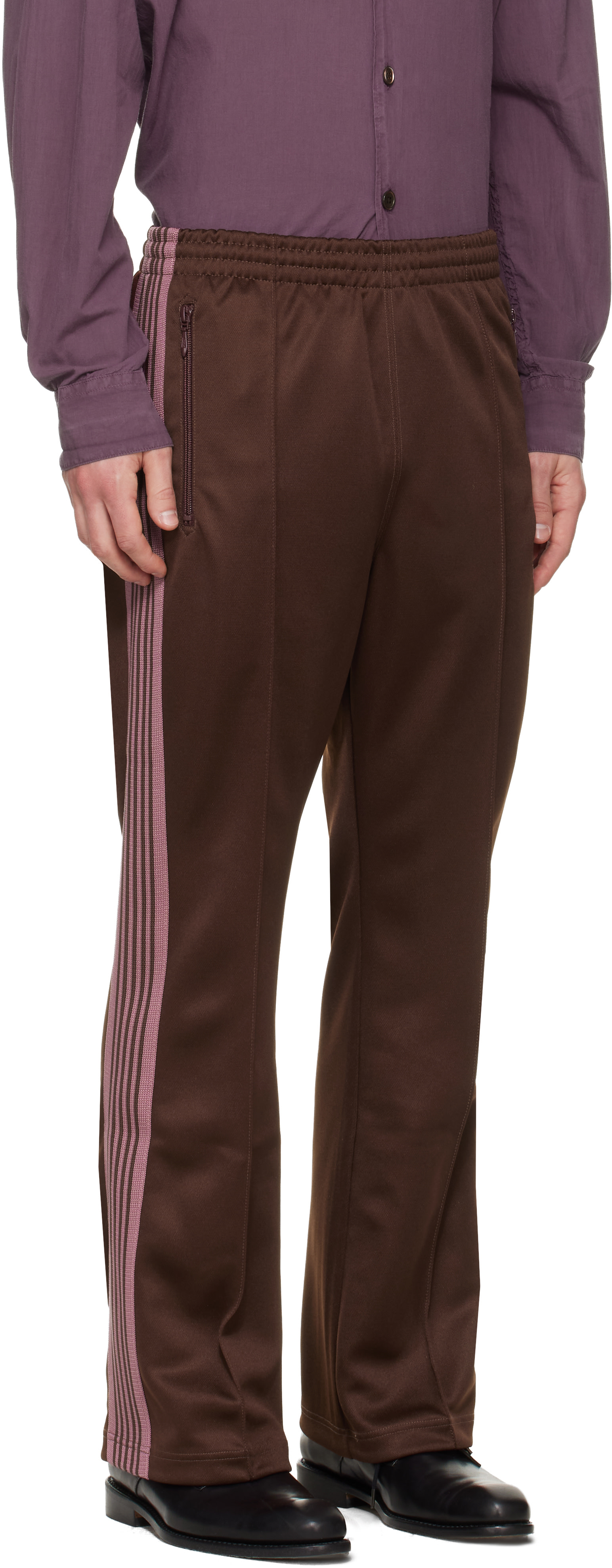 NEEDLES: Brown Boot-Cut Track Pants | SSENSE