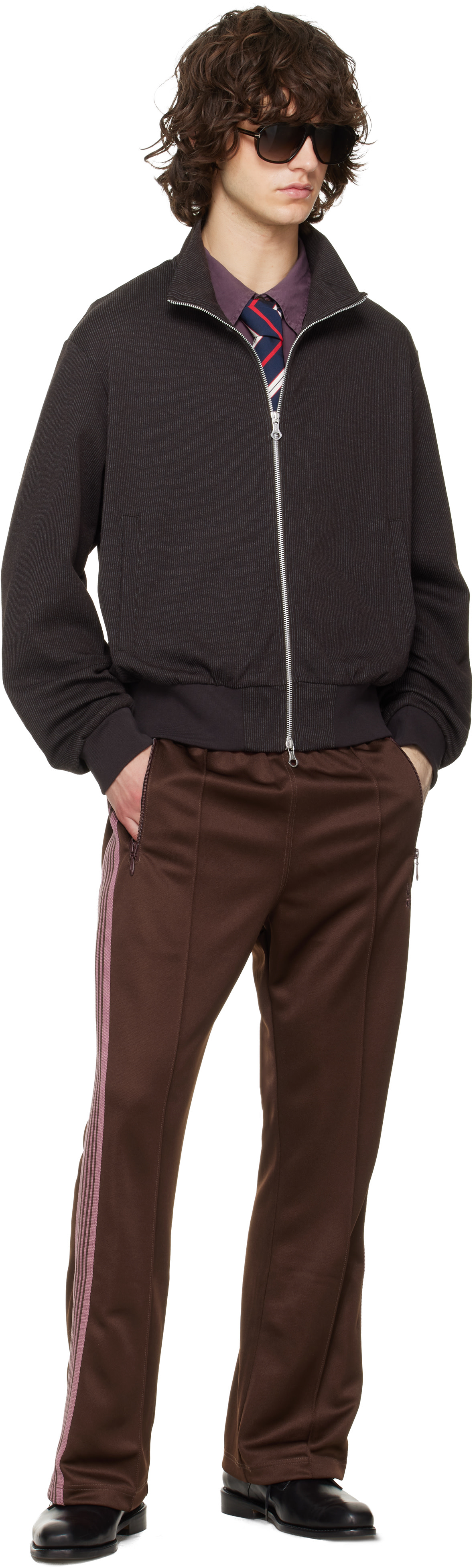 NEEDLES: Brown Boot-Cut Track Pants | SSENSE