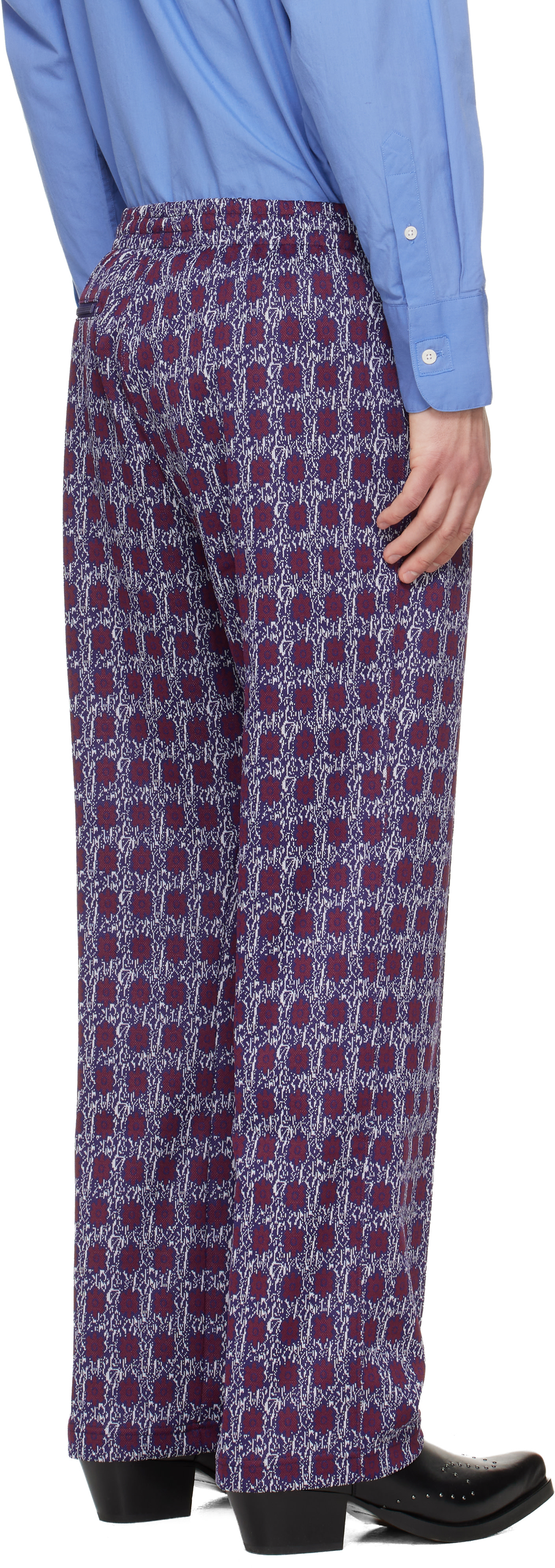 NEEDLES: Purple & Burgundy Flower Track Pants | SSENSE