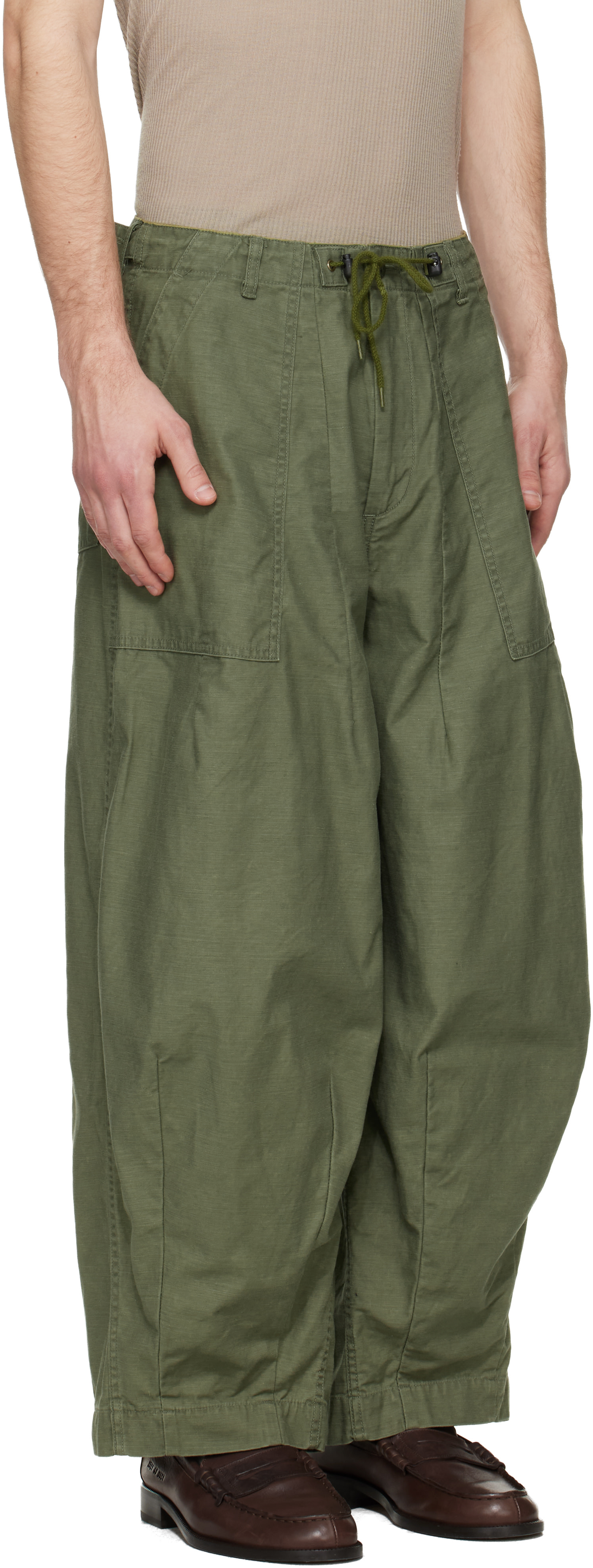 NEEDLES - Pantalon bourgeron H.D. kaki