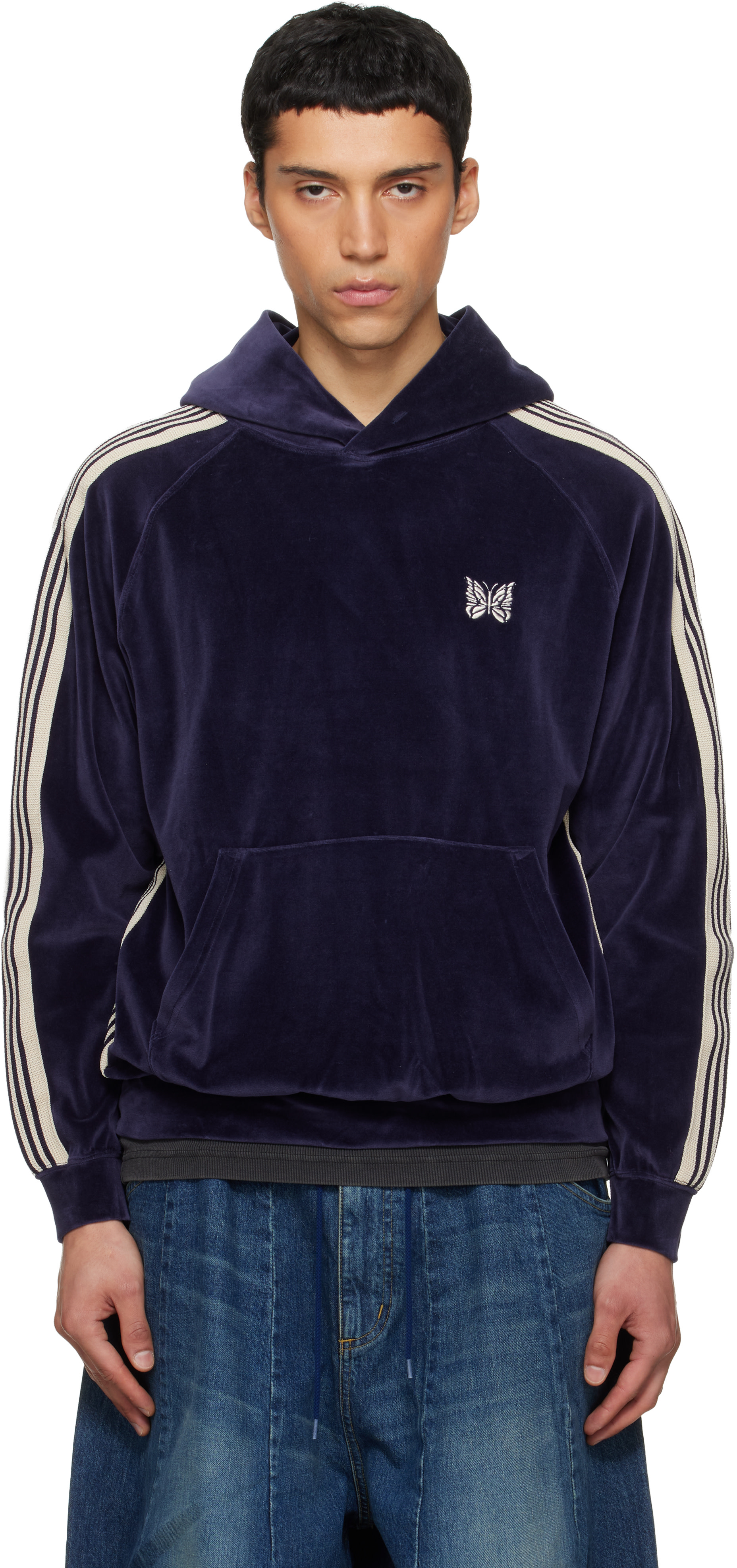 NEEDLES: Navy Track Hoodie | SSENSE NEEDLES: Navy Track Hoodie | SSENSE