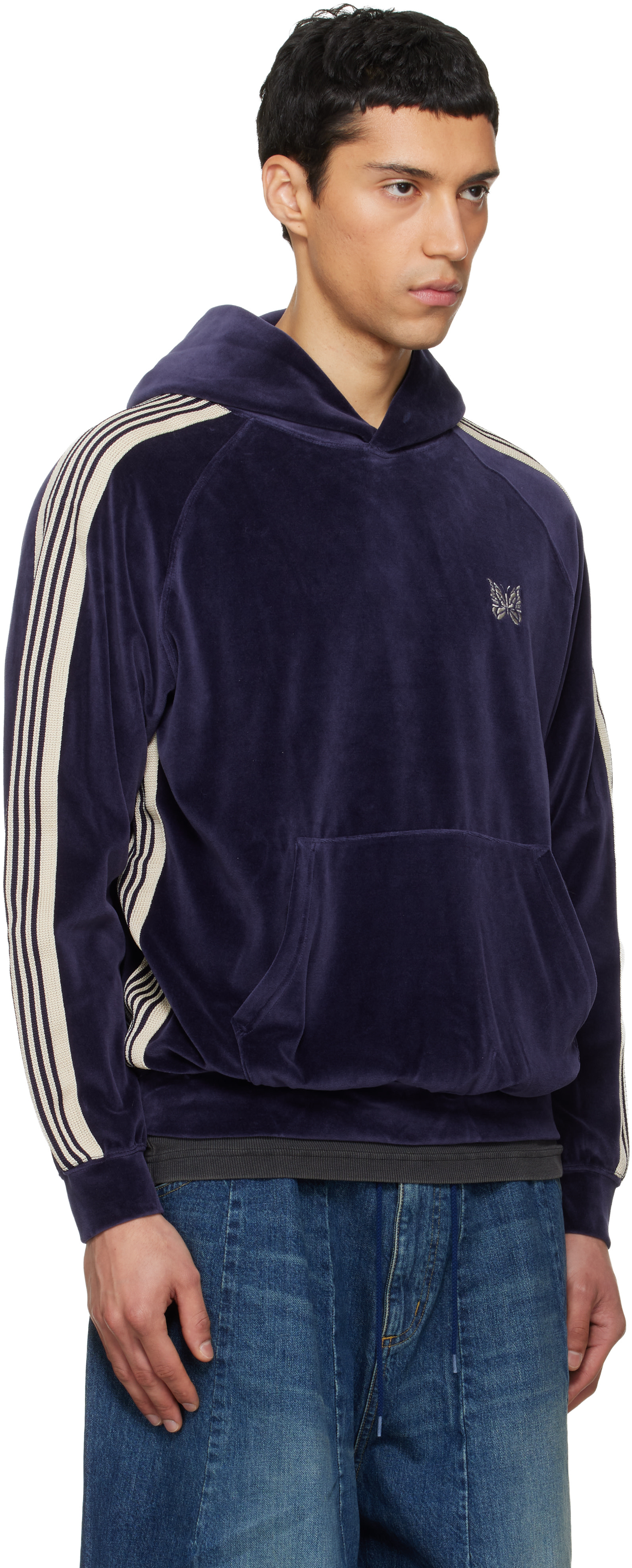 NEEDLES: Navy Track Hoodie | SSENSE