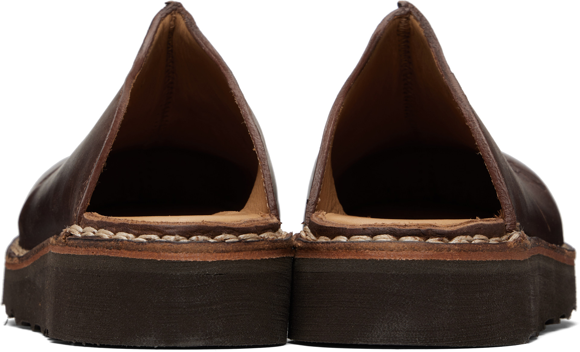 NEEDLES: Brown Papillon Embossed Mountain Slip-In Loafers | SSENSE