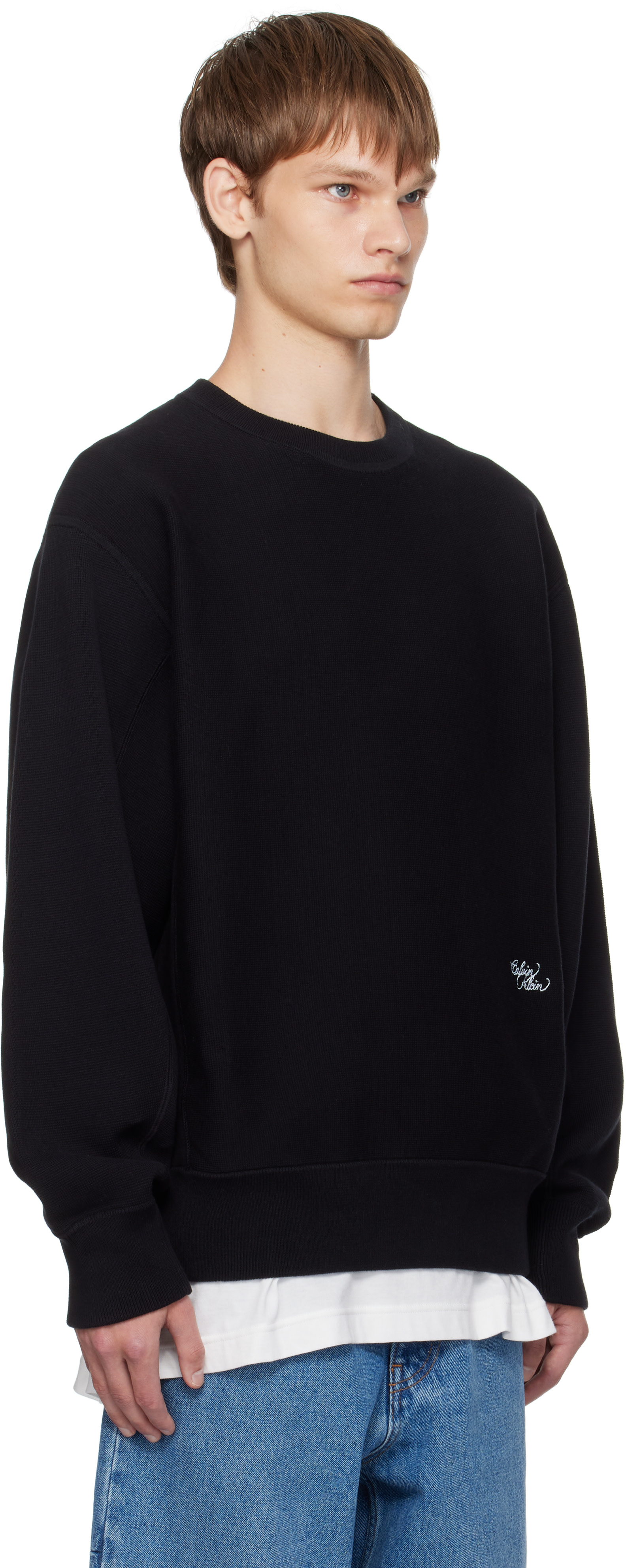 Calvin Klein - Pull noir en point de milan