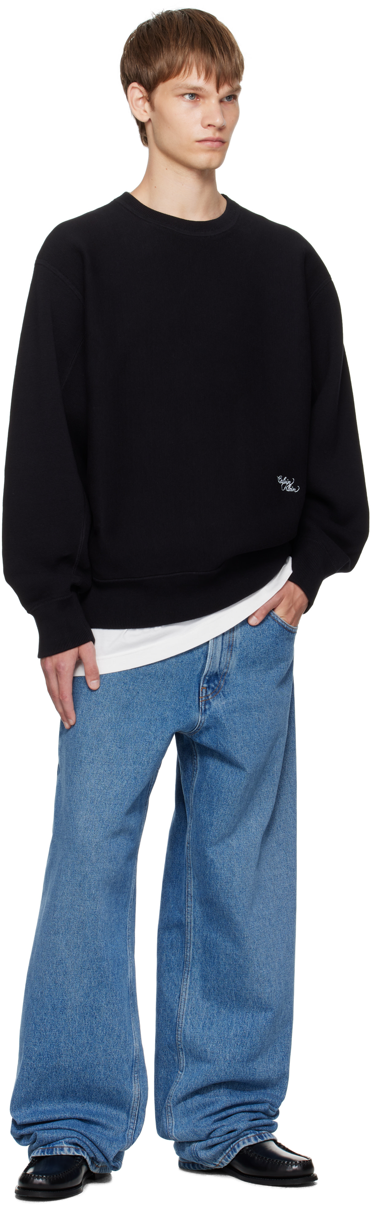 Calvin Klein - Pull noir en point de milan