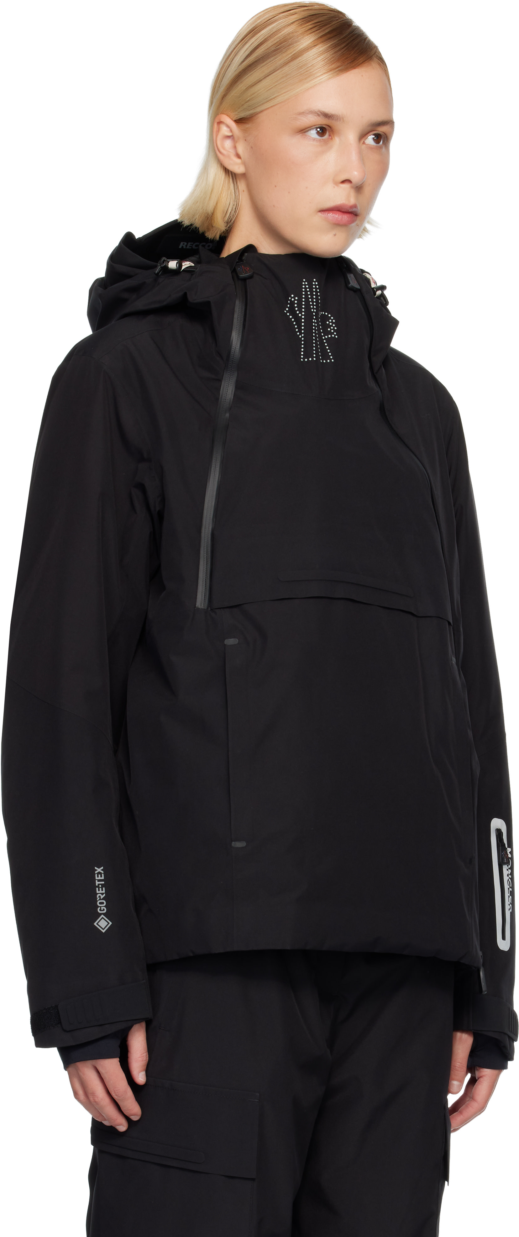 Moncler Grenoble: ブラック Ampay GORE-TEX フード パデッド スキー 