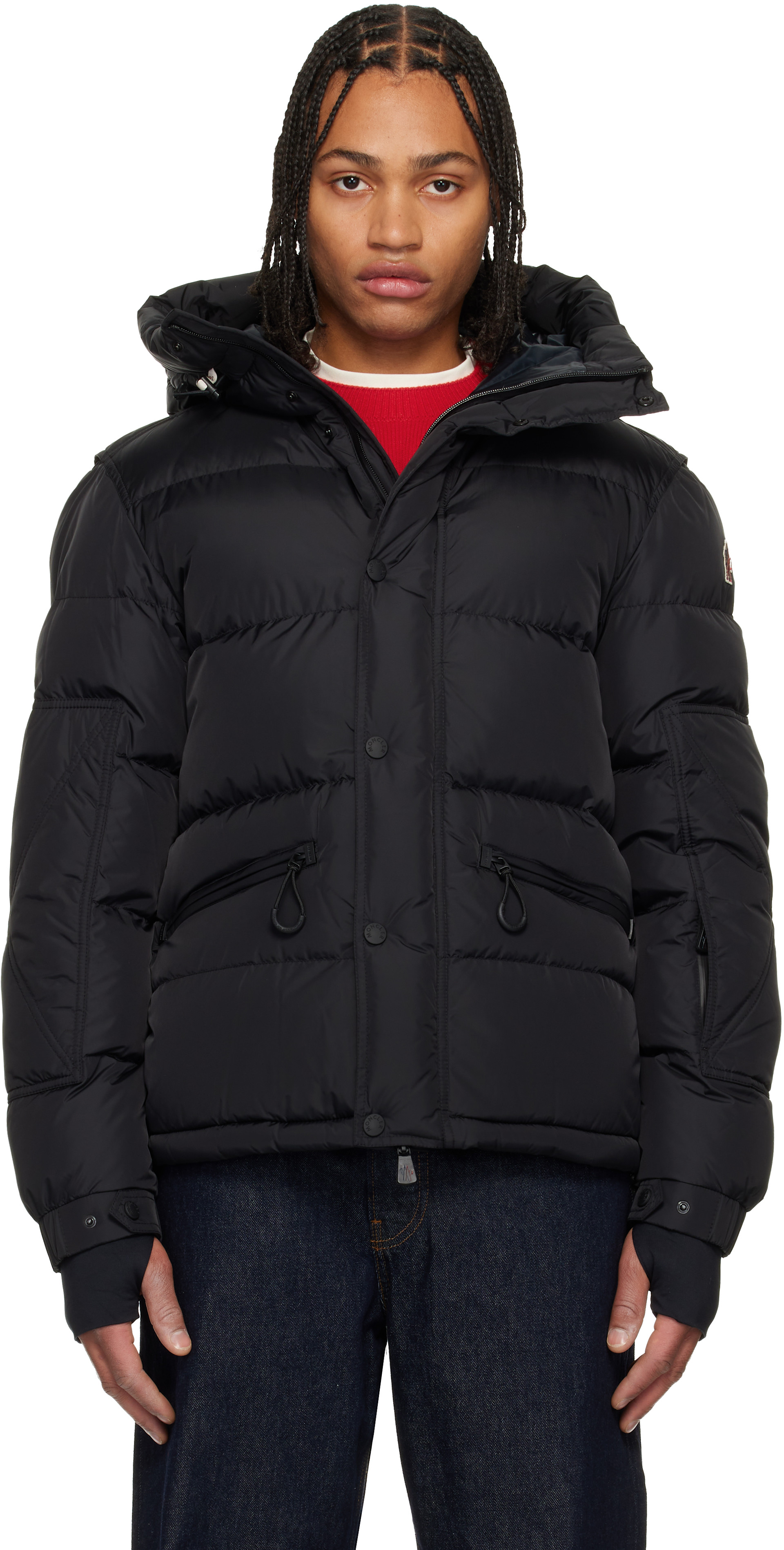 モンクレール Moncler Grenoble: Black Kasanka Hooded Down Ski Jacket | SSENSE