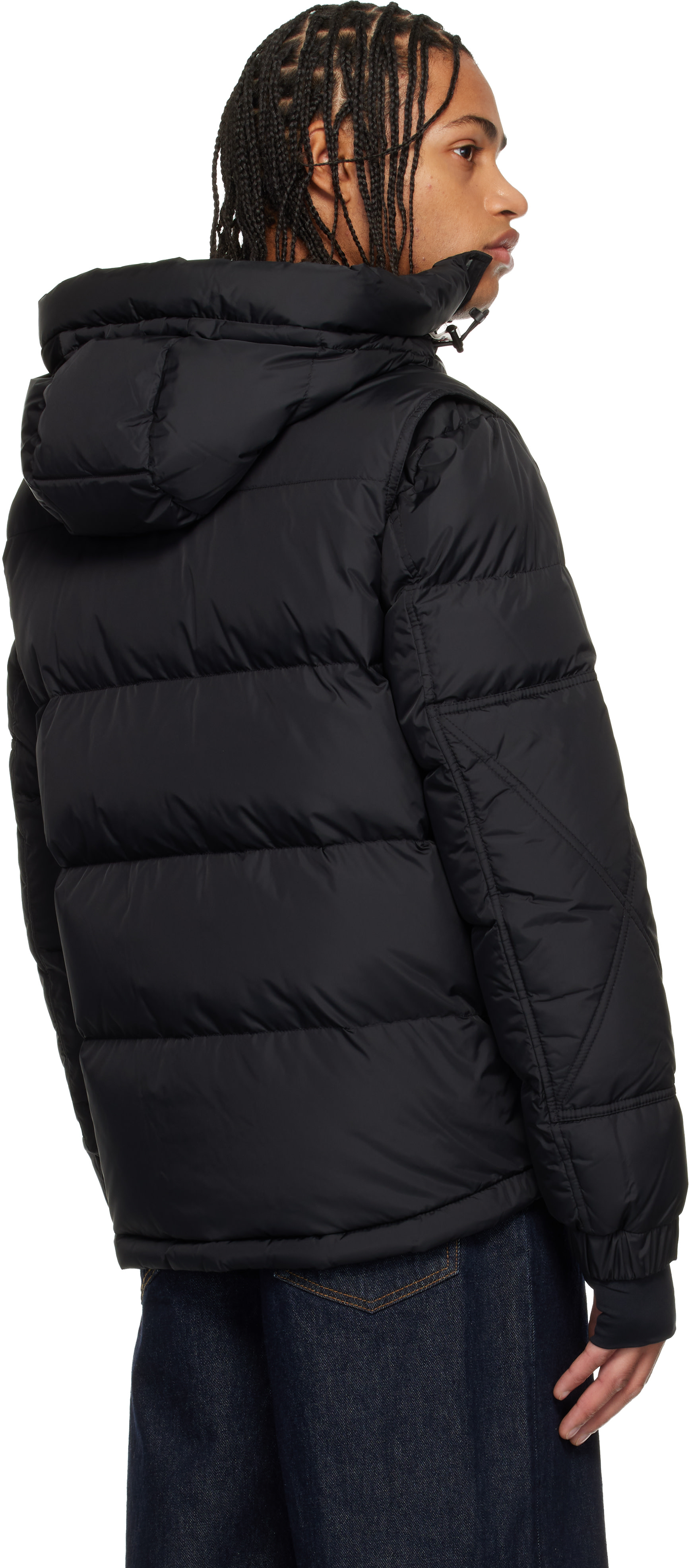 Moncler Grenoble: Black Kasanka Hooded Down Ski Jacket | SSENSE
