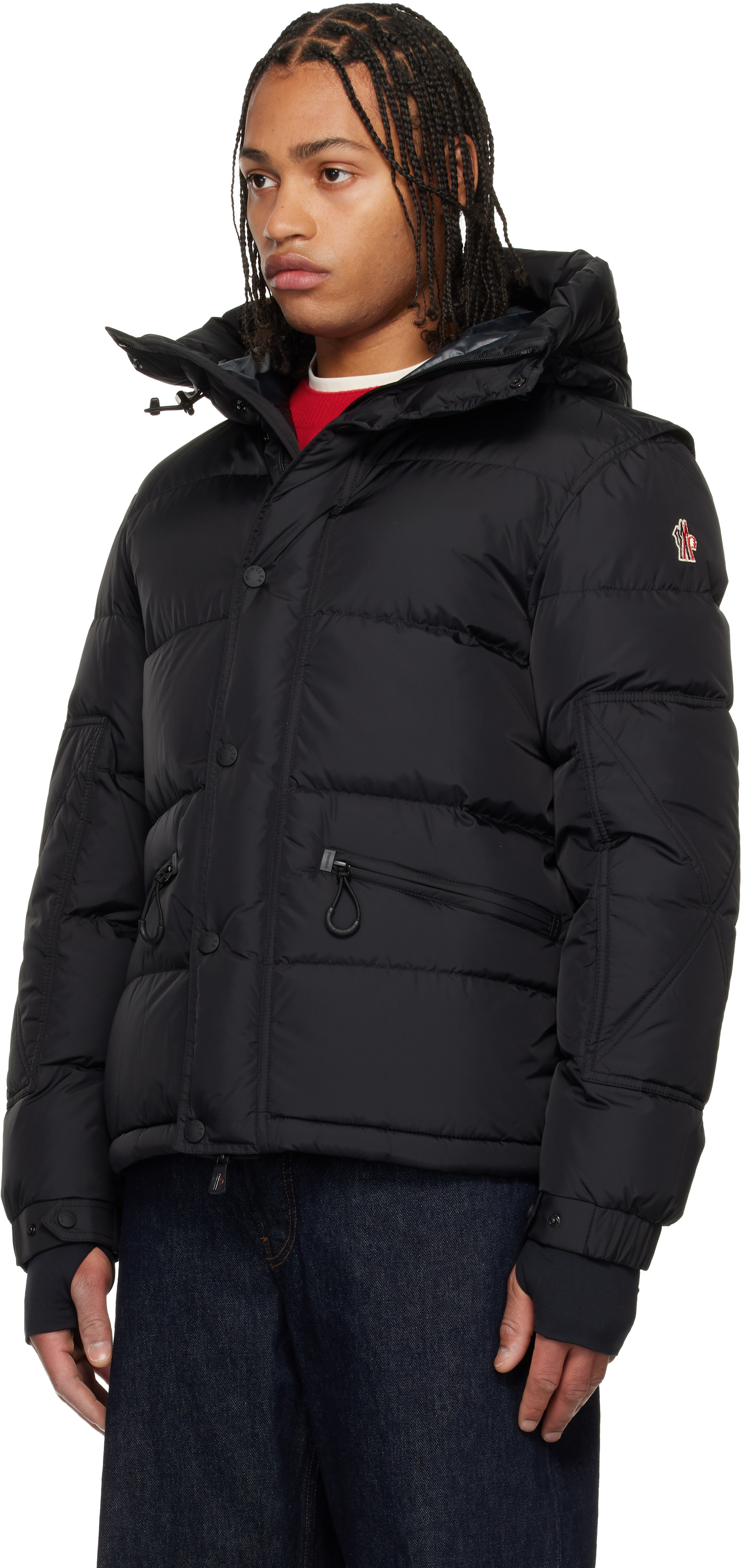 トップス MONCLER XS BLACK Moncler Grenoble: Black Kasanka Hooded Down Ski Jacket | SSENSE