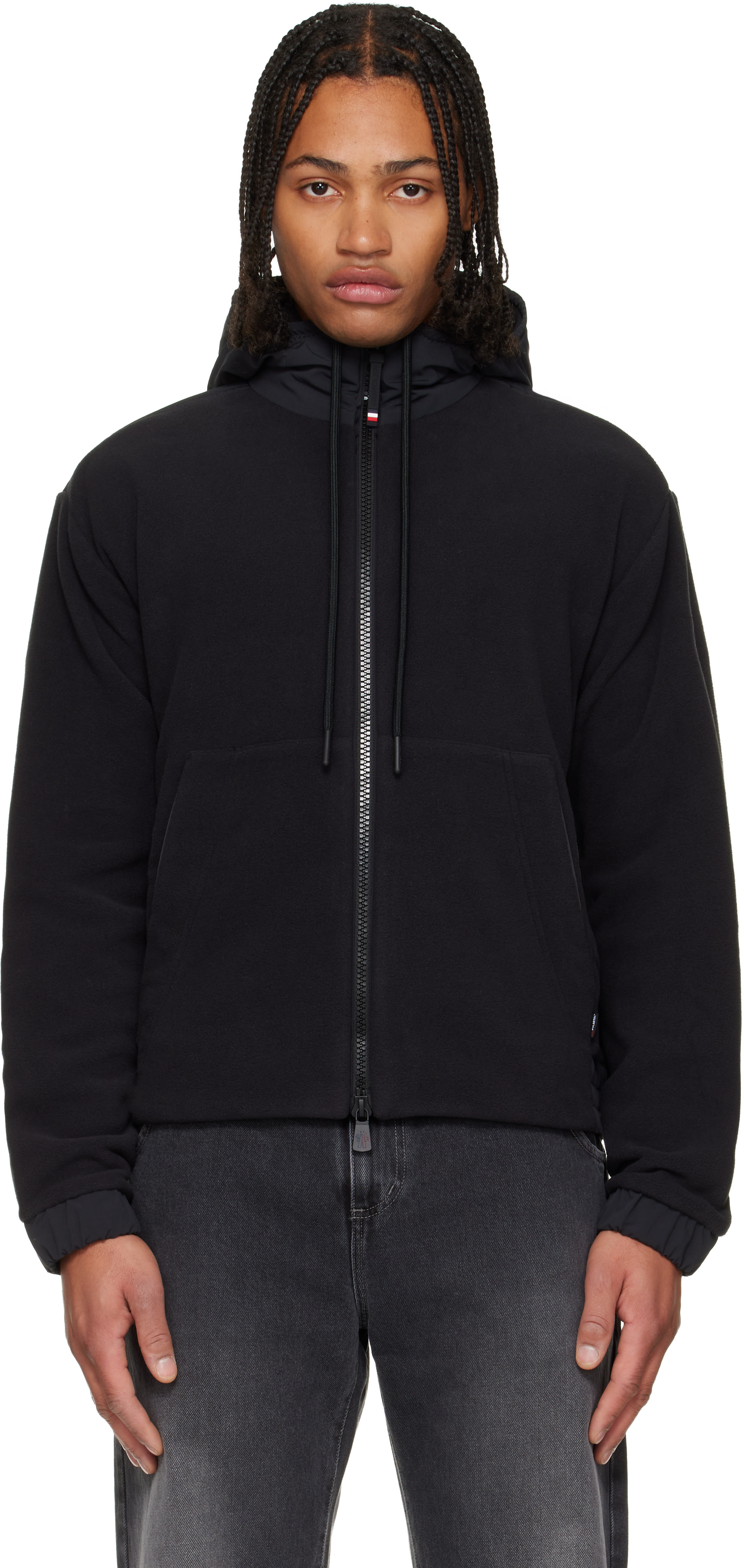 Moncler Grenoble: Black Polartec® Zip-Up Hoodie | SSENSE