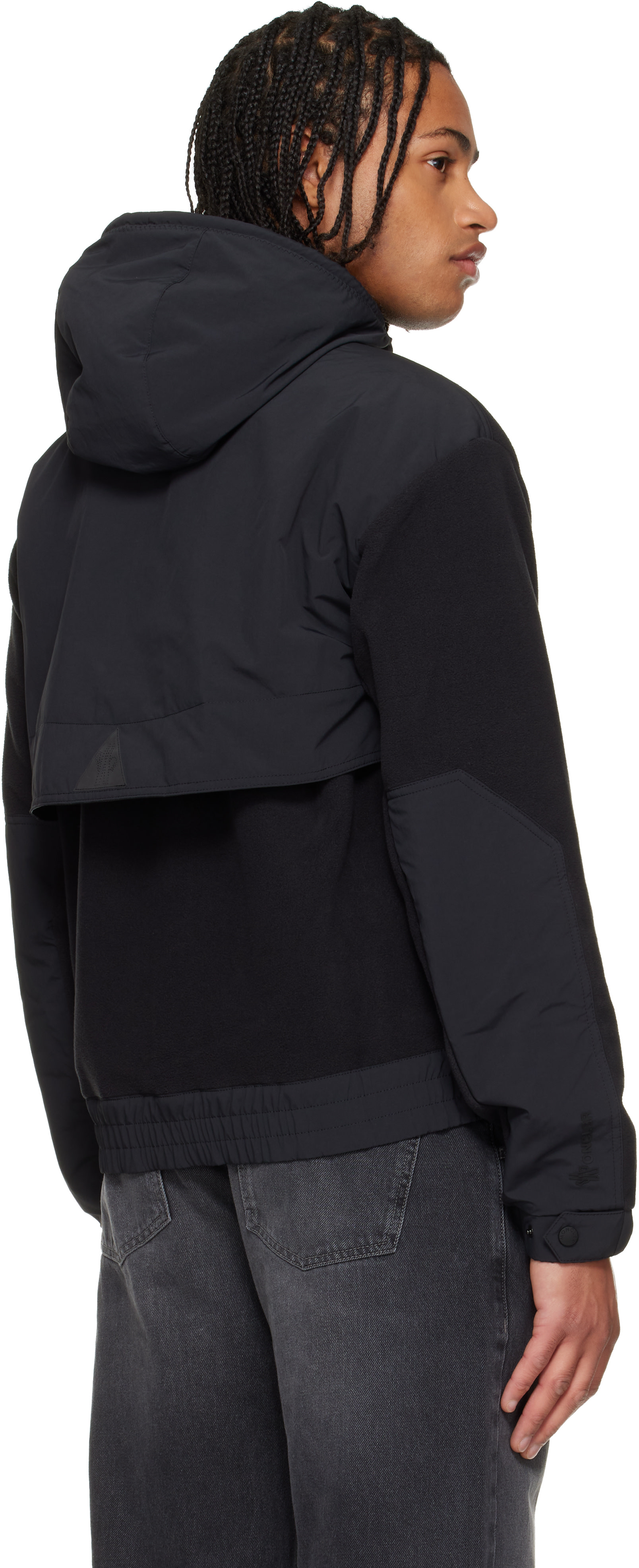 Moncler Grenoble: Black Polartec® Zip-Up Hoodie | SSENSE