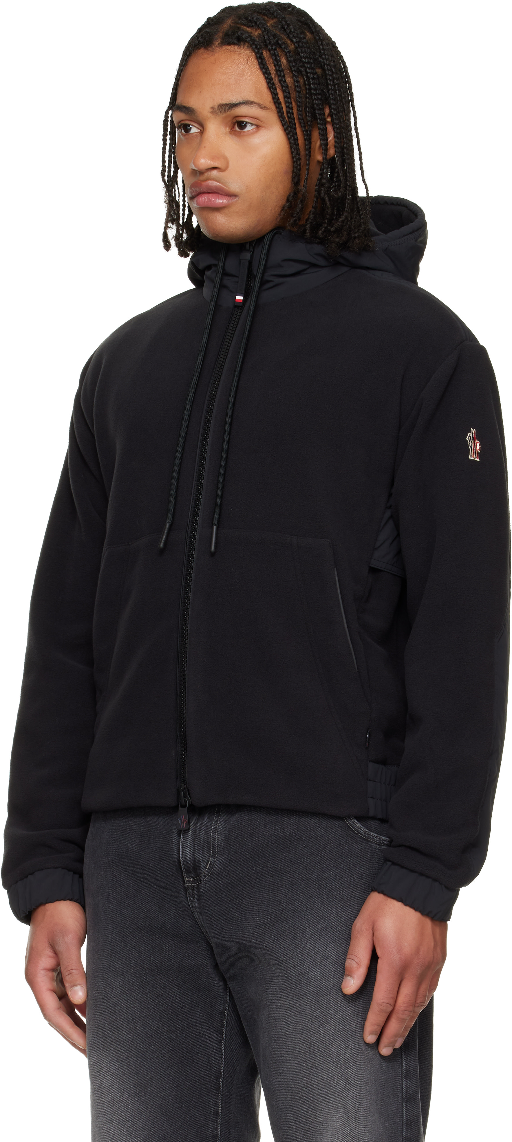 Moncler Grenoble: Black Polartec® Zip-Up Hoodie | SSENSE