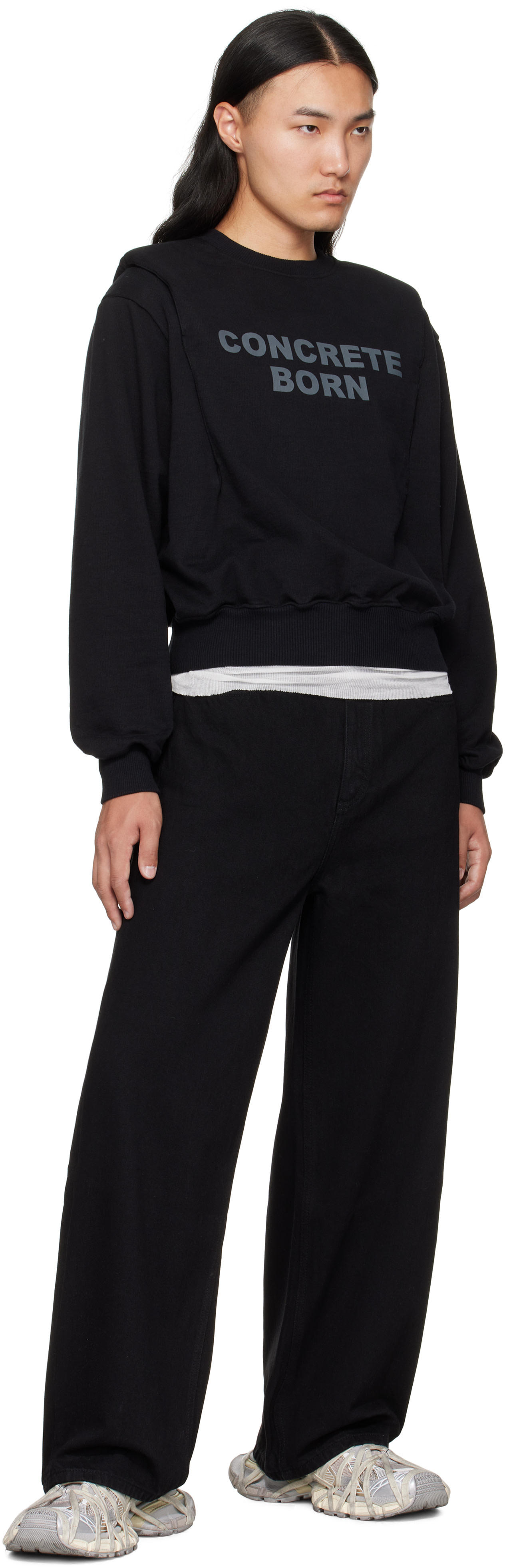 Han Kjøbenhavn - Pull molletonné noir à col ras du cou