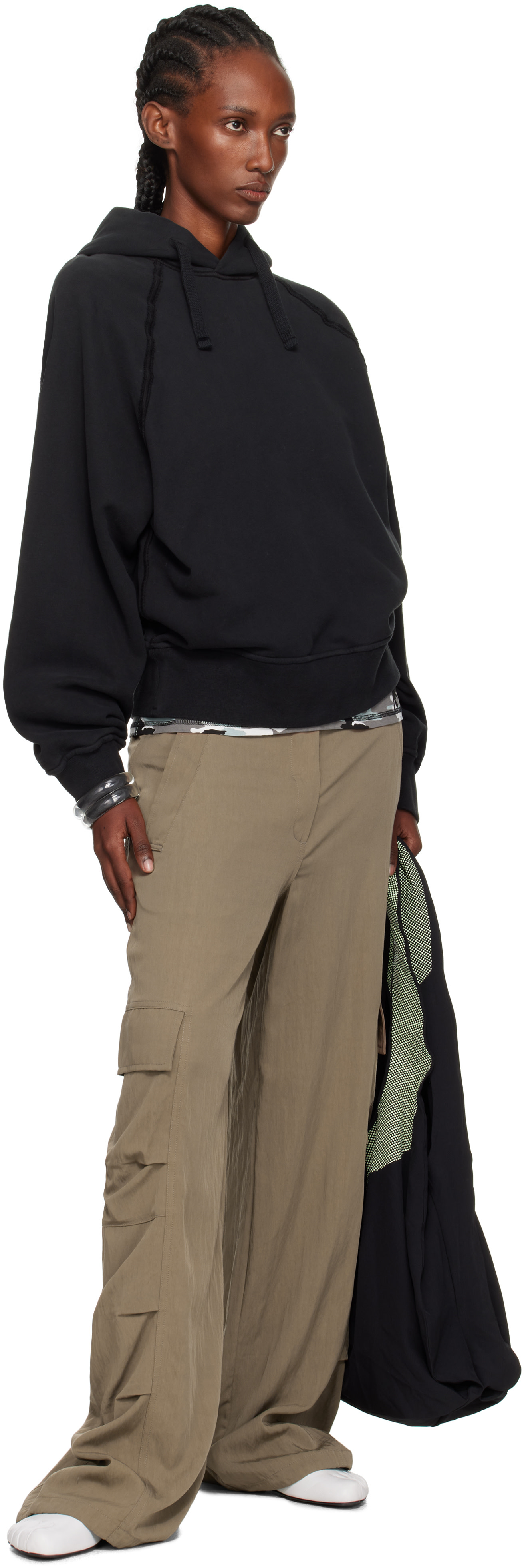 Stone Island: Black 6100023 Brushed Organic Cotton Fleece Hoodie 