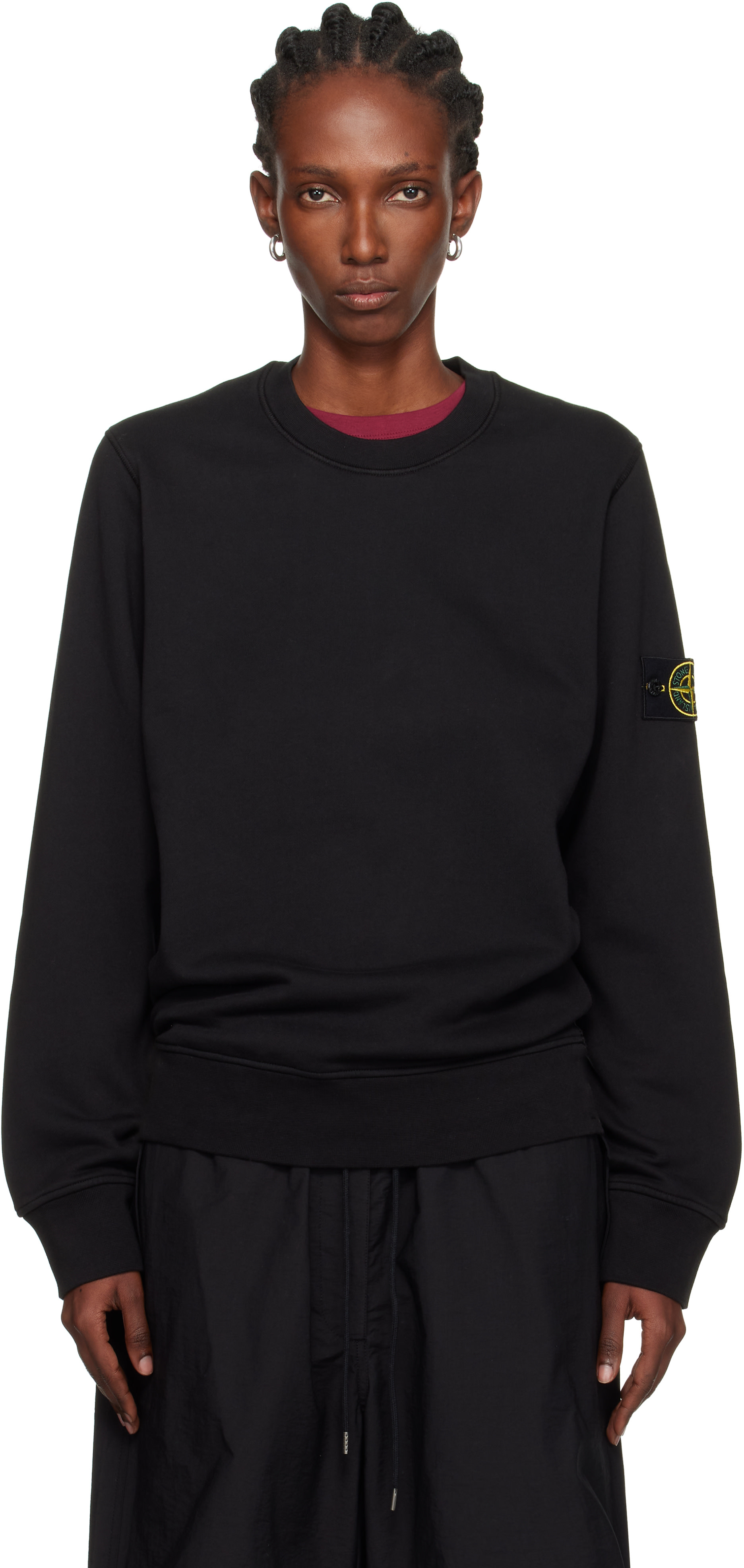 Stone Island: ブラック 6100060 Organic Cotton Fleece スウェット