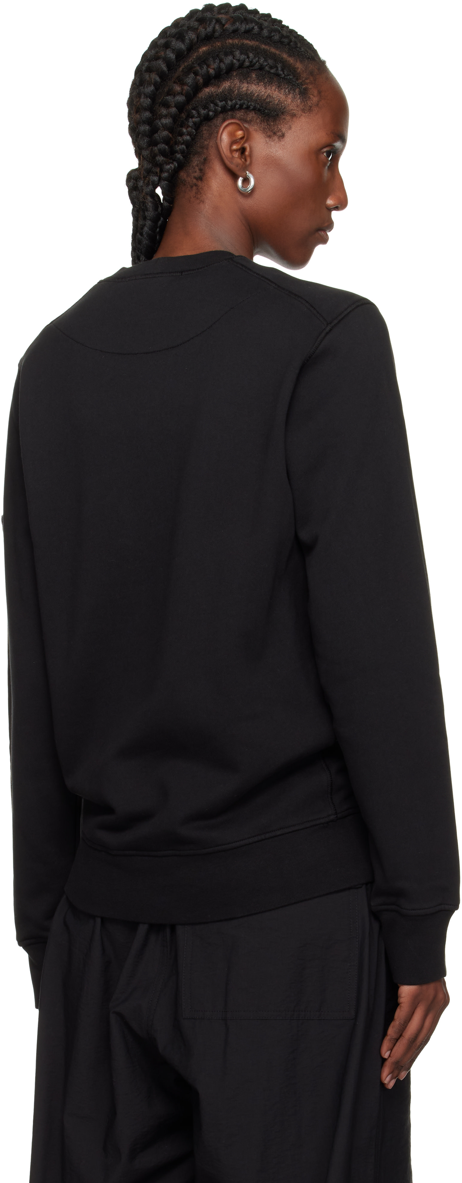 Stone Island - Pull molletonné 6100060 noir en coton bio