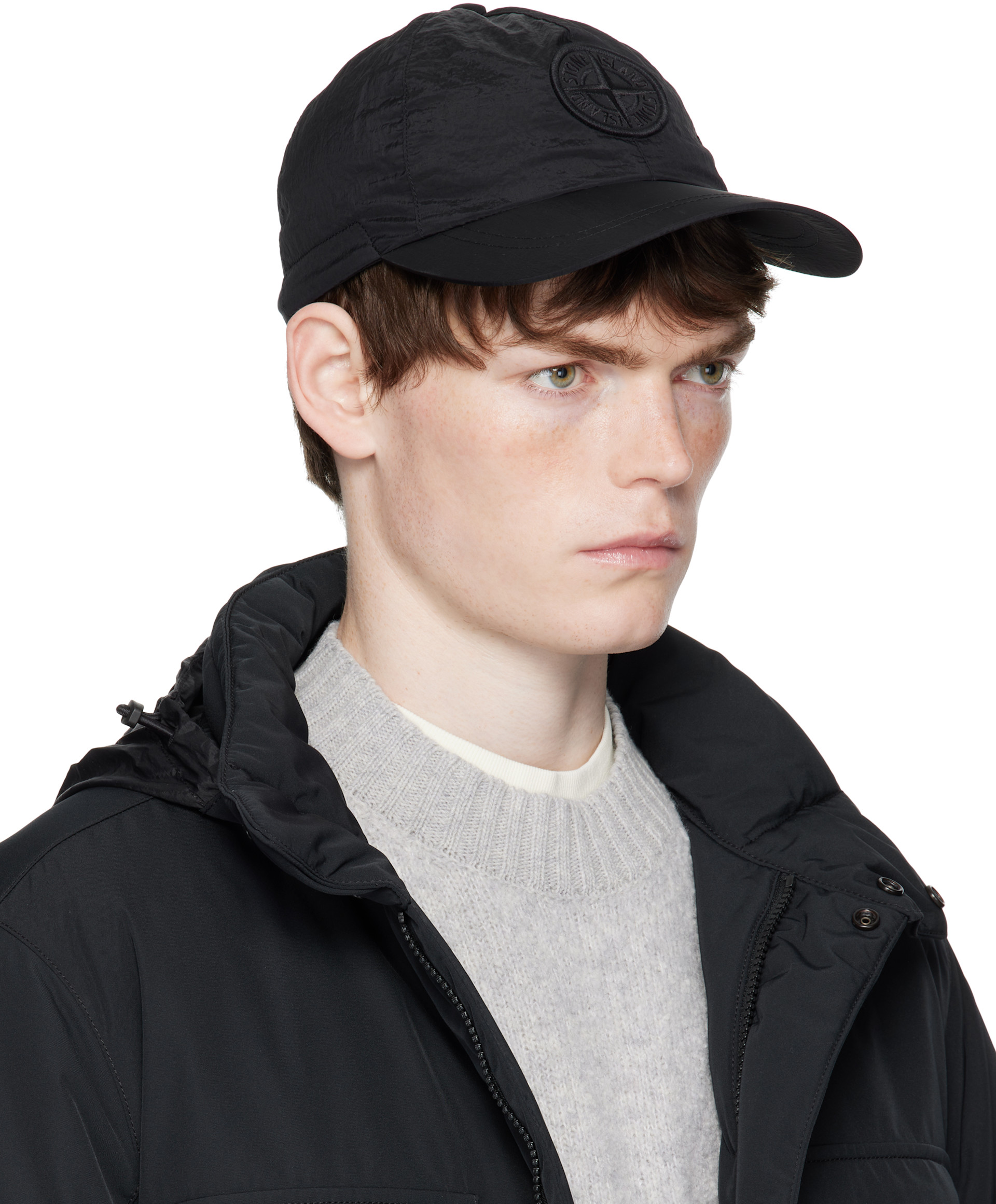 Stone Island: ブラック 9100011 Nylon Metal ECONYL キャップ