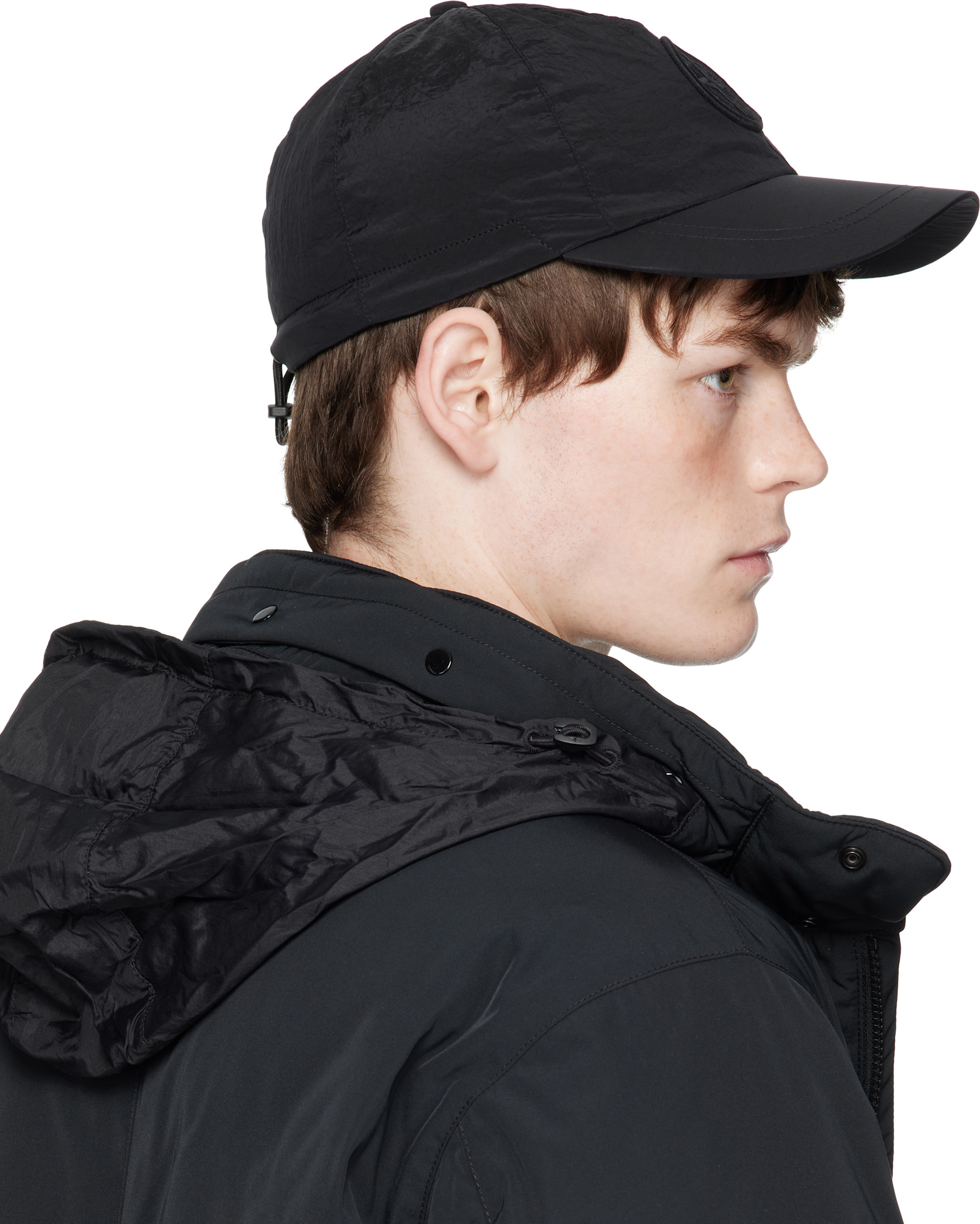Stone Island: ブラック 9100011 Nylon Metal ECONYL キャップ