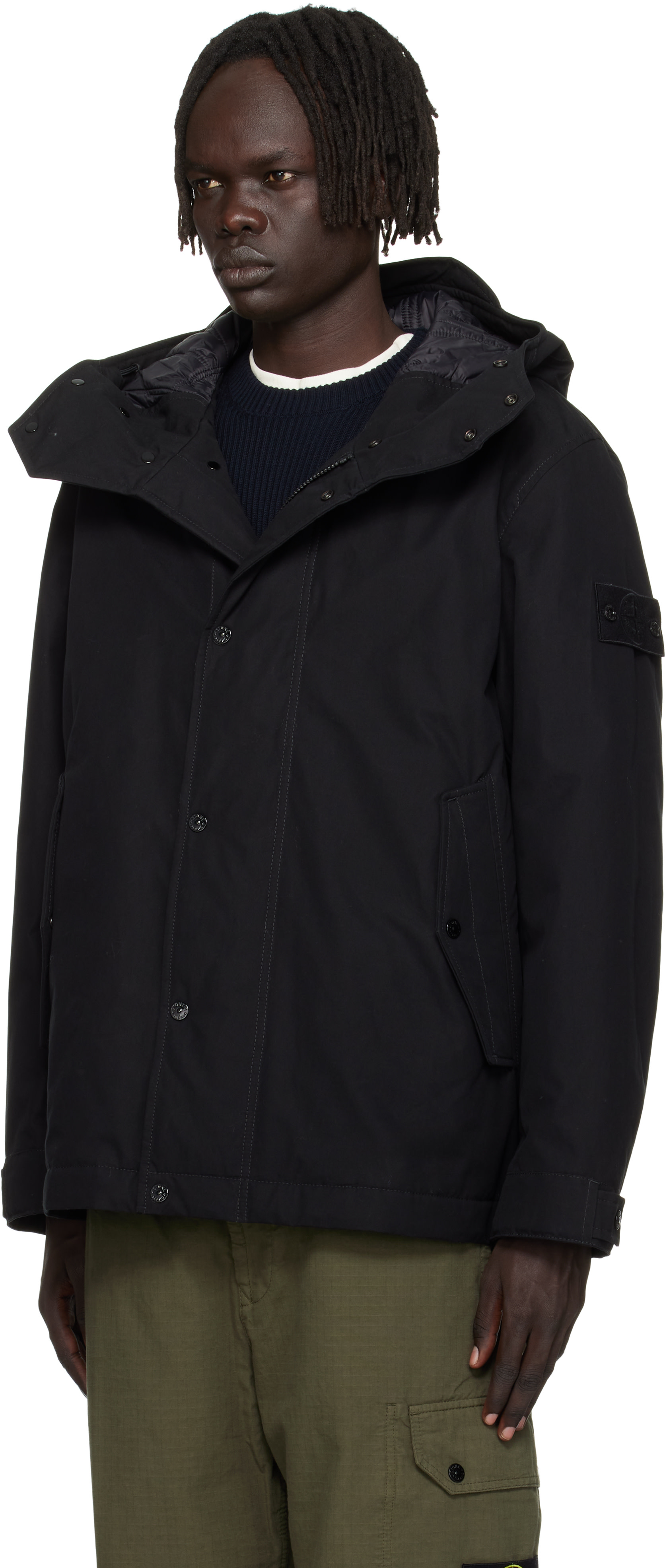 Stone Island: ブラック 4100105 ウォータープルーフ コットン 