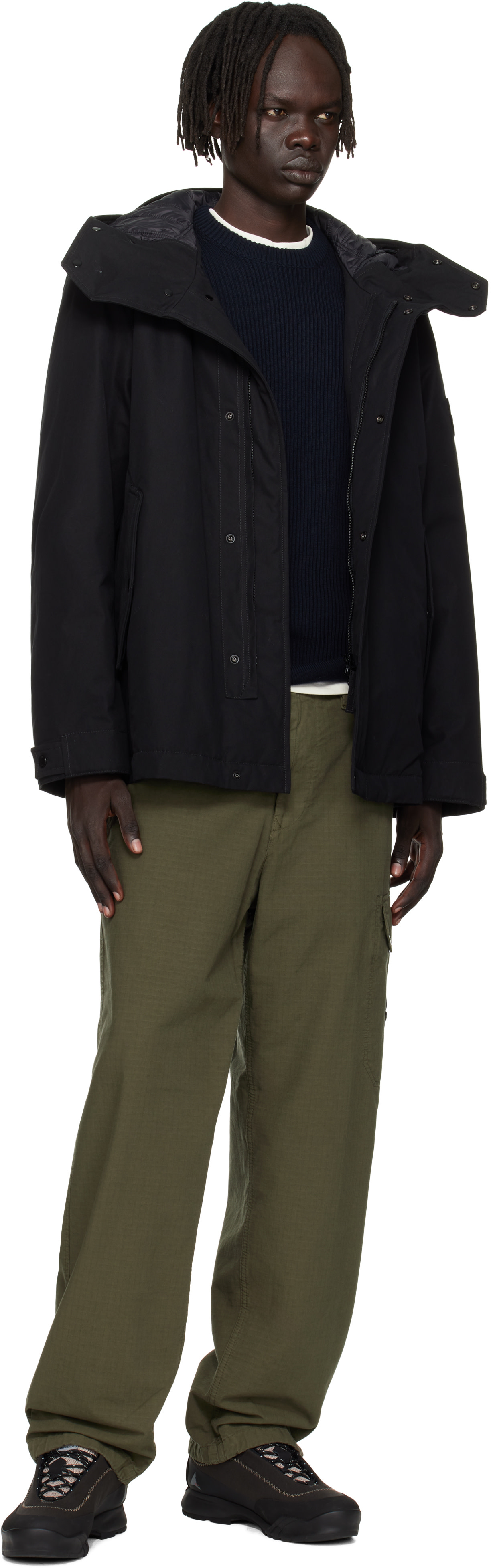 Stone Island: ブラック 4100105 ウォータープルーフ コットン 