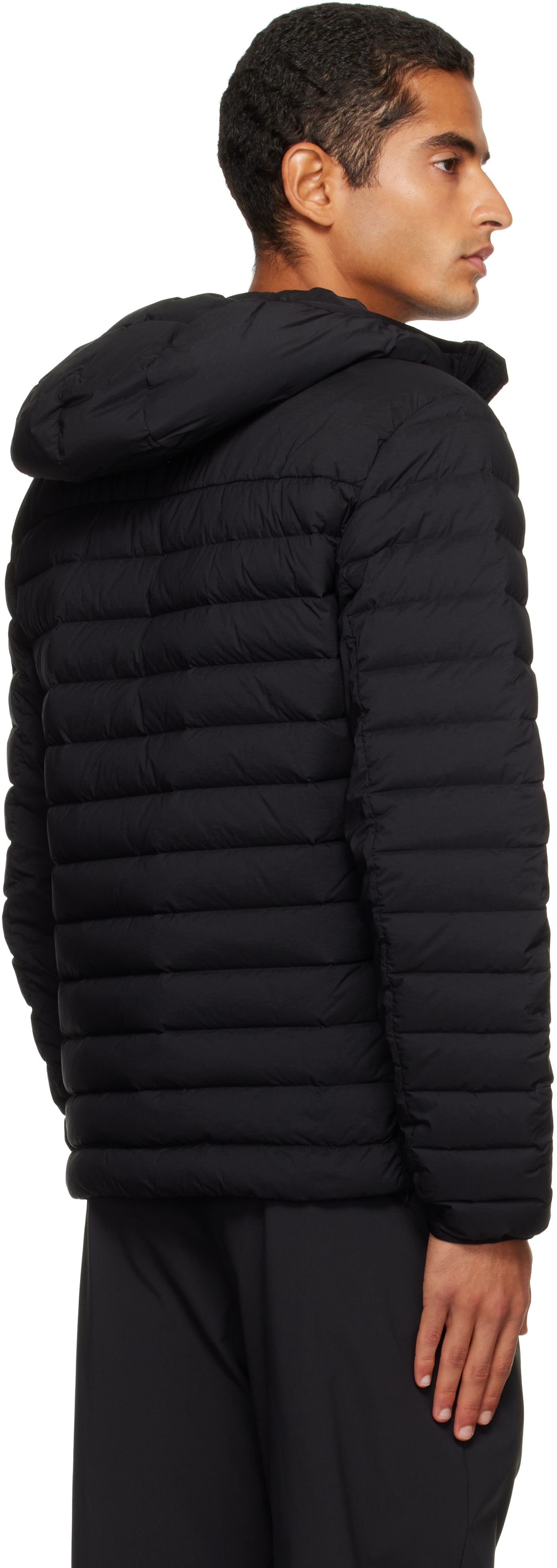 Stone Island: Black 4100020 Seamless Tunnel Nylon Down-TC Jacket