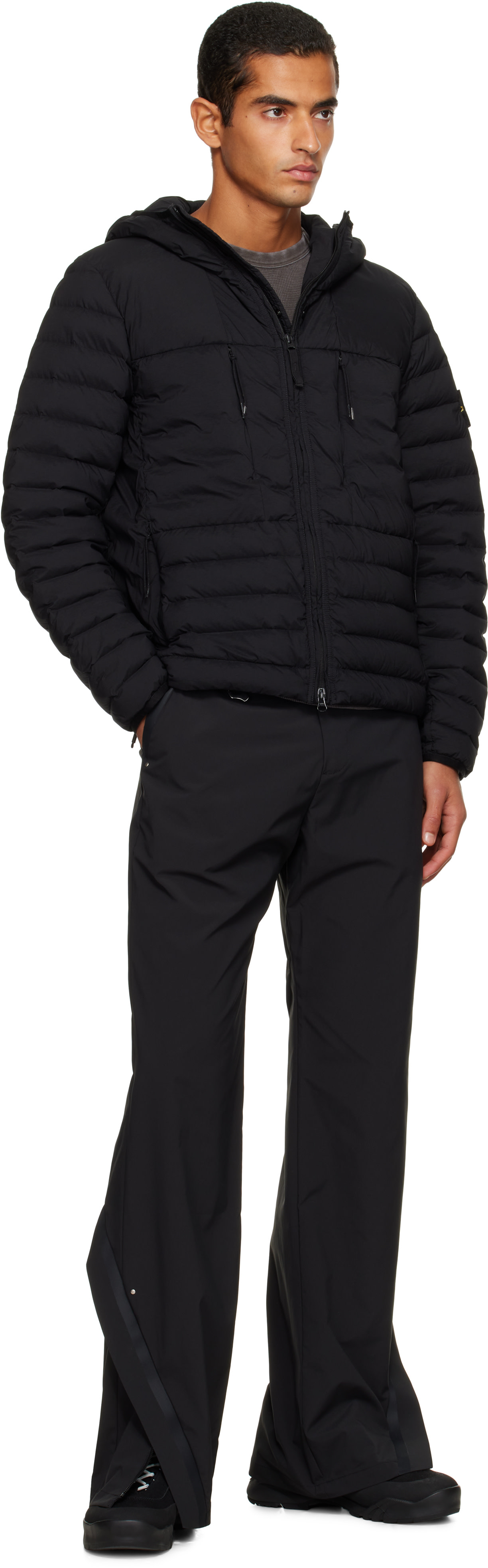 Stone Island: Black 4100020 Seamless Tunnel Nylon Down-TC Jacket