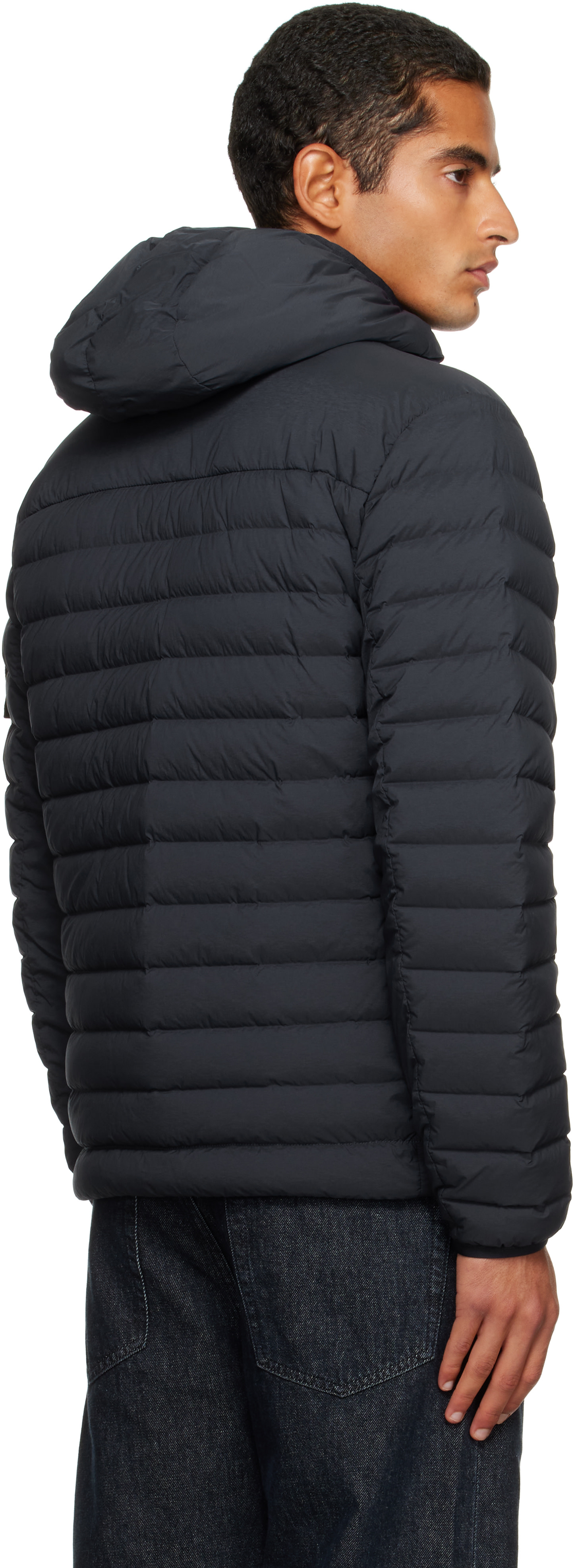 Stone Island: Navy 4100020 Seamless Tunnel Nylon Down-TC Jacket