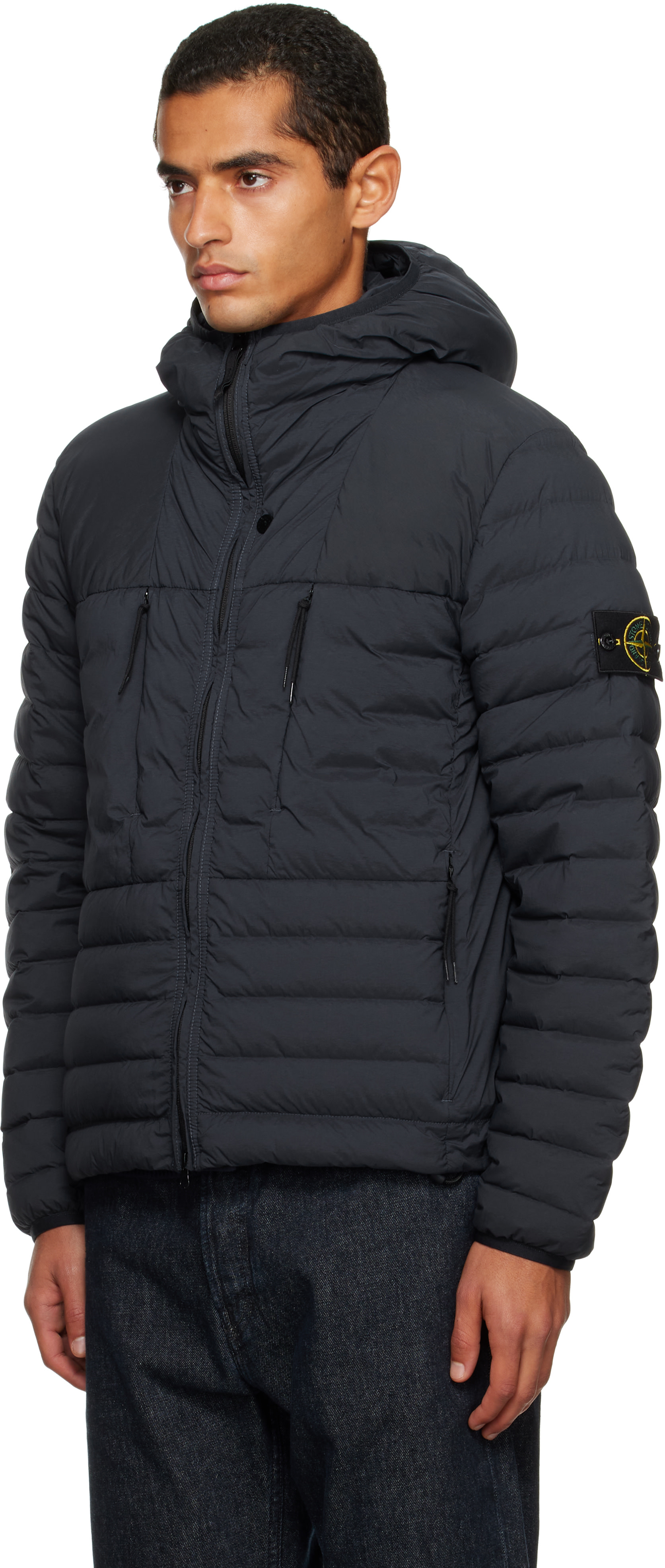 Stone Island: Navy 4100020 Seamless Tunnel Nylon Down-TC Jacket